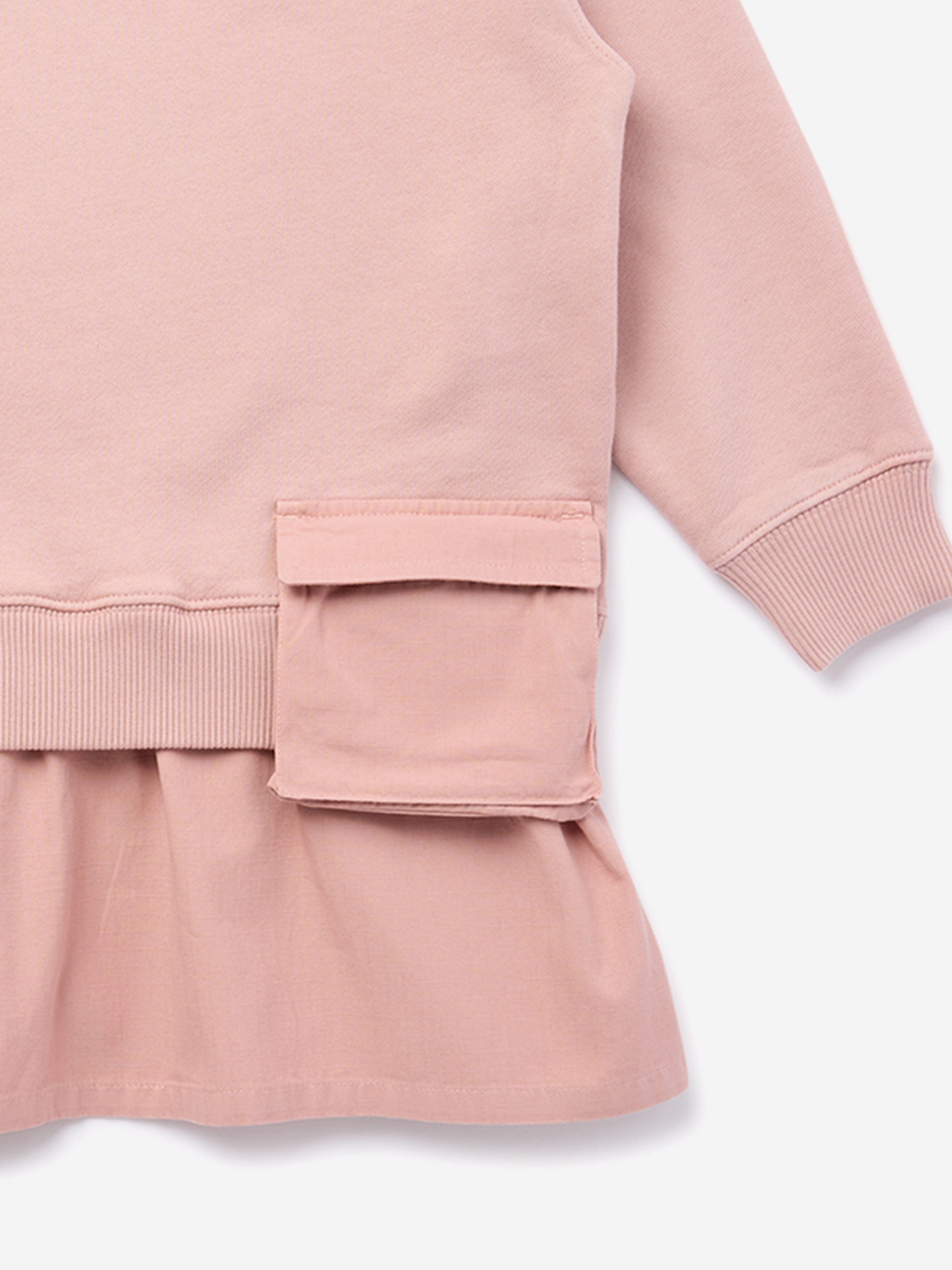 Off-White Girls Arrow Studs Cargo Dress in Pink