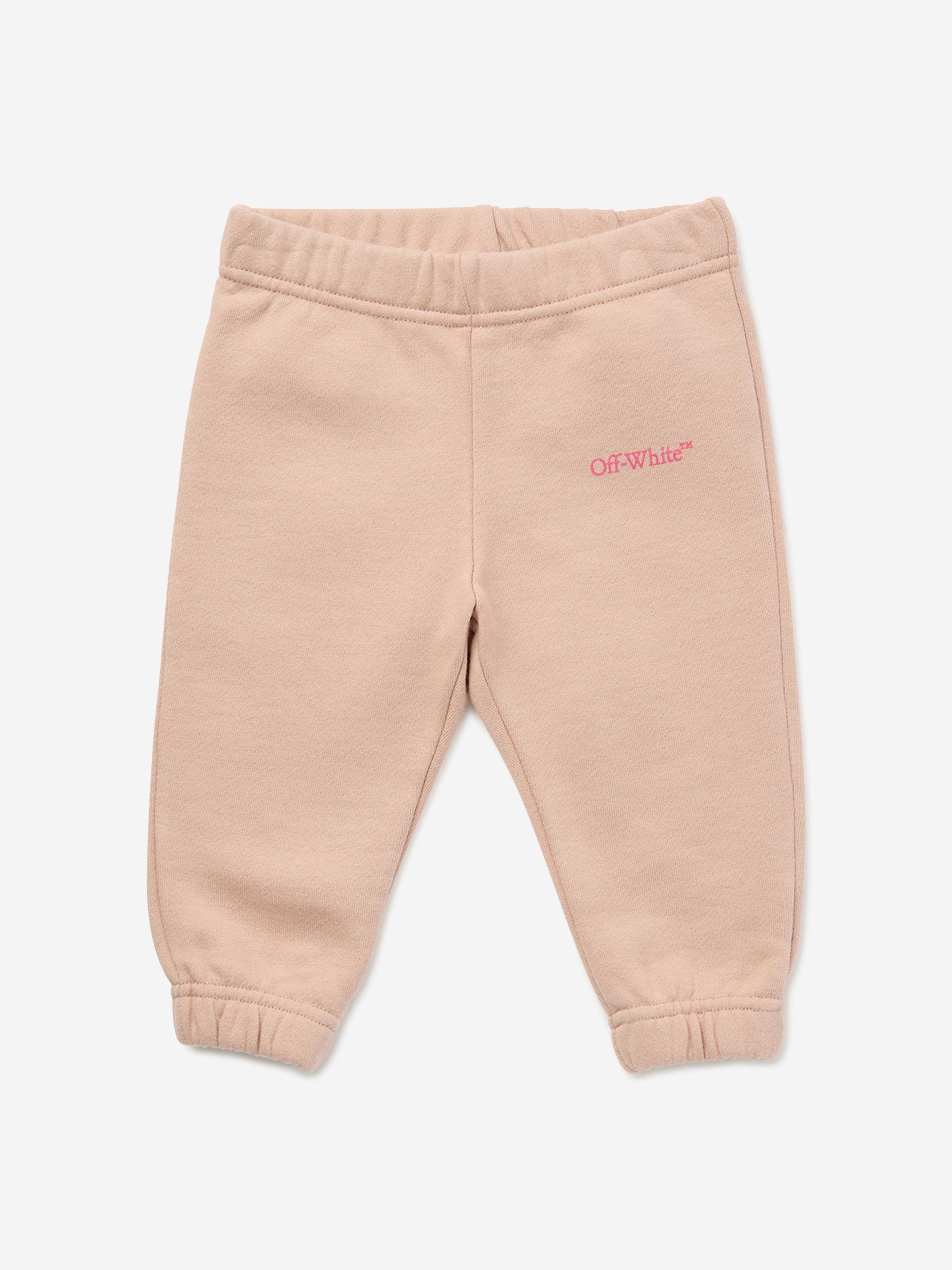 Off-White Baby Girls Bookish Diagonal Joggers in Pink