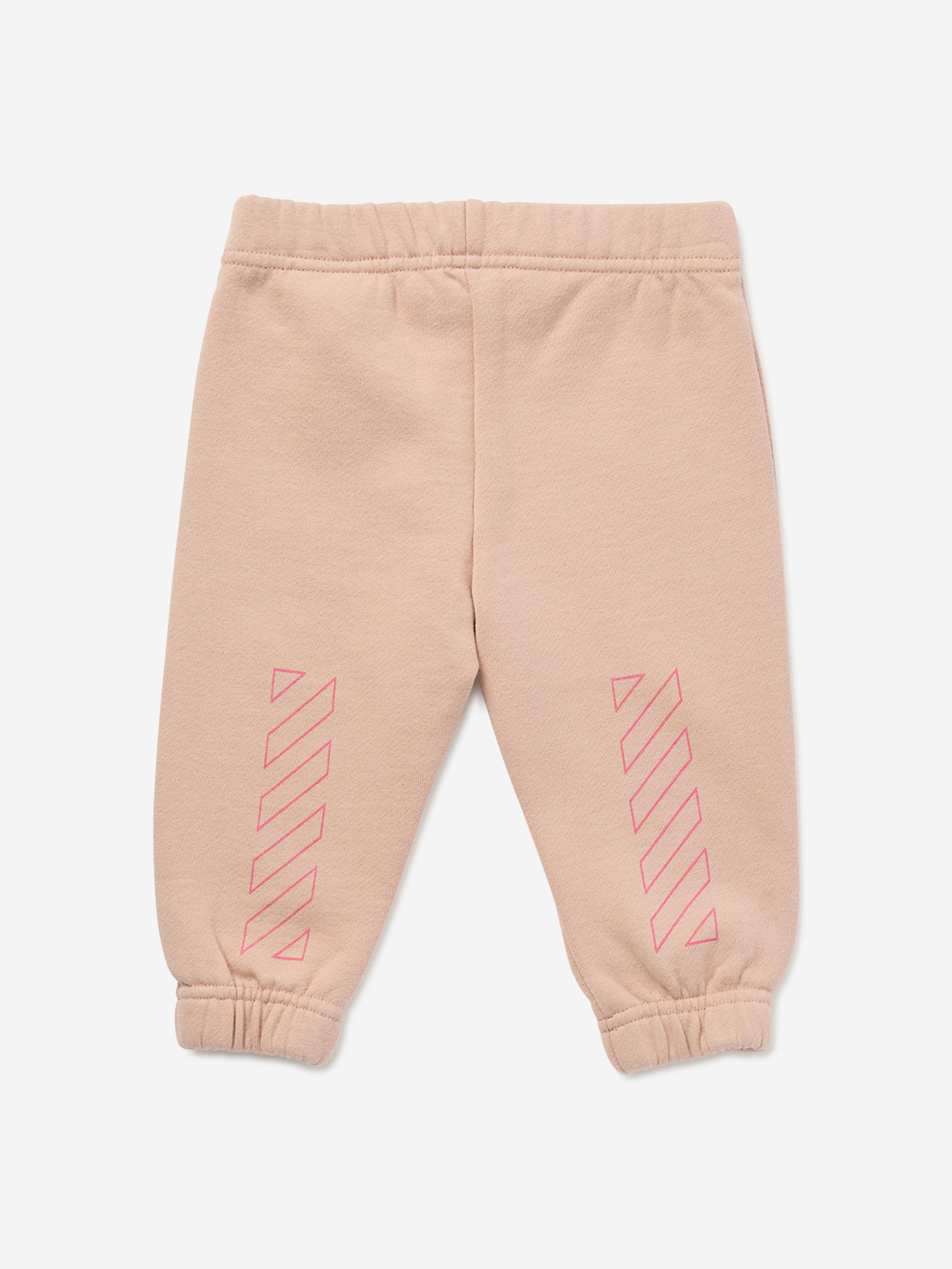 Off-White Baby Girls Bookish Diagonal Joggers in Pink