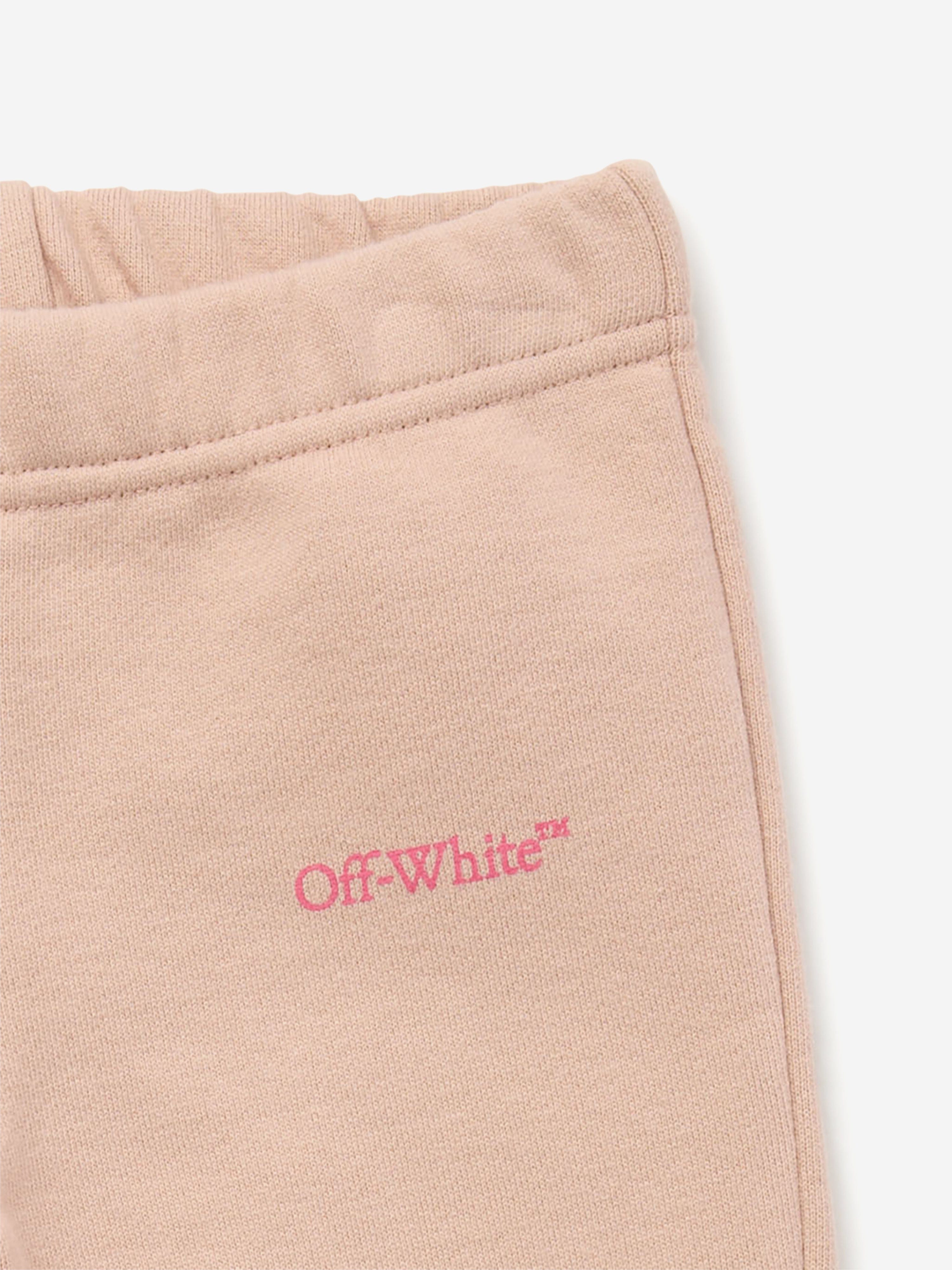 Off-White Baby Girls Bookish Diagonal Joggers in Pink