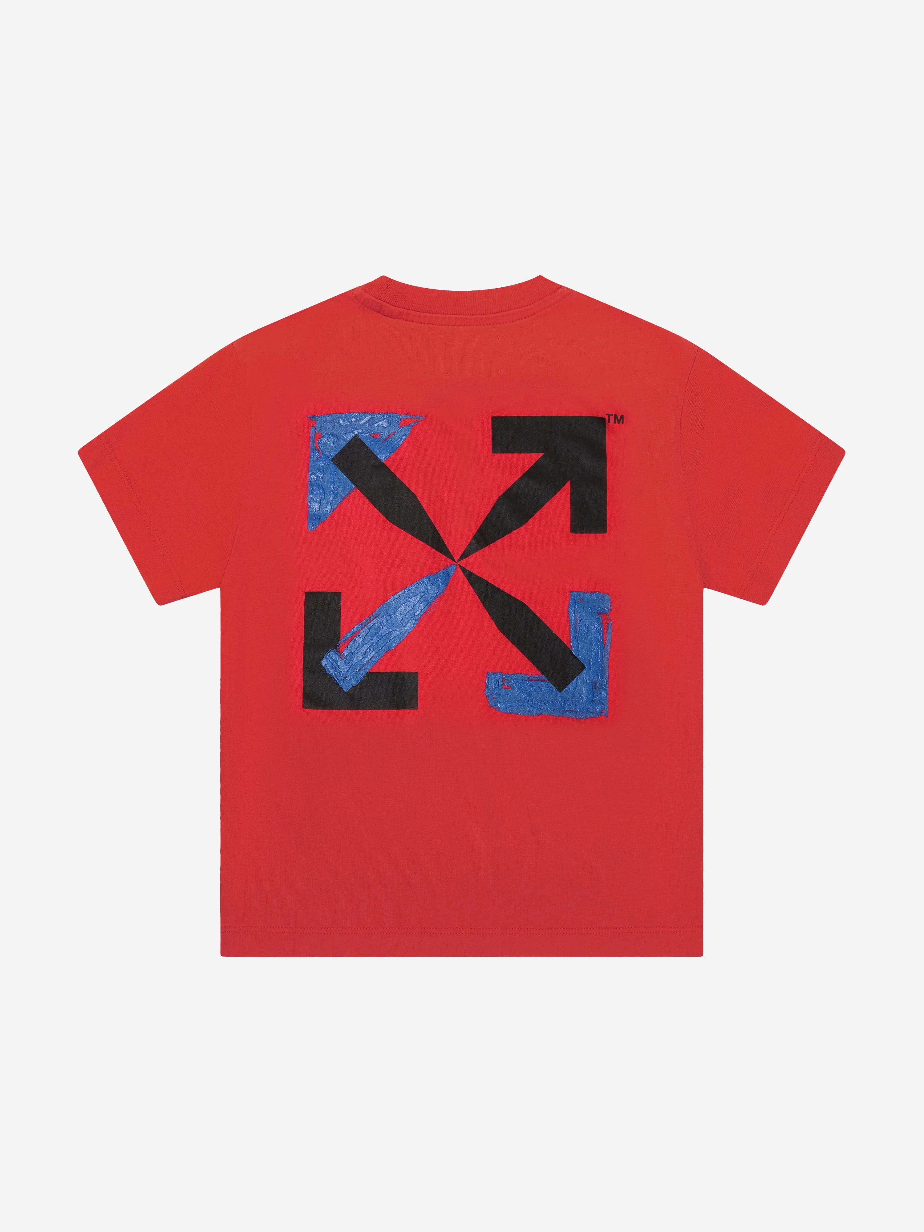 Off-White Boys Logo T-Shirt in Red