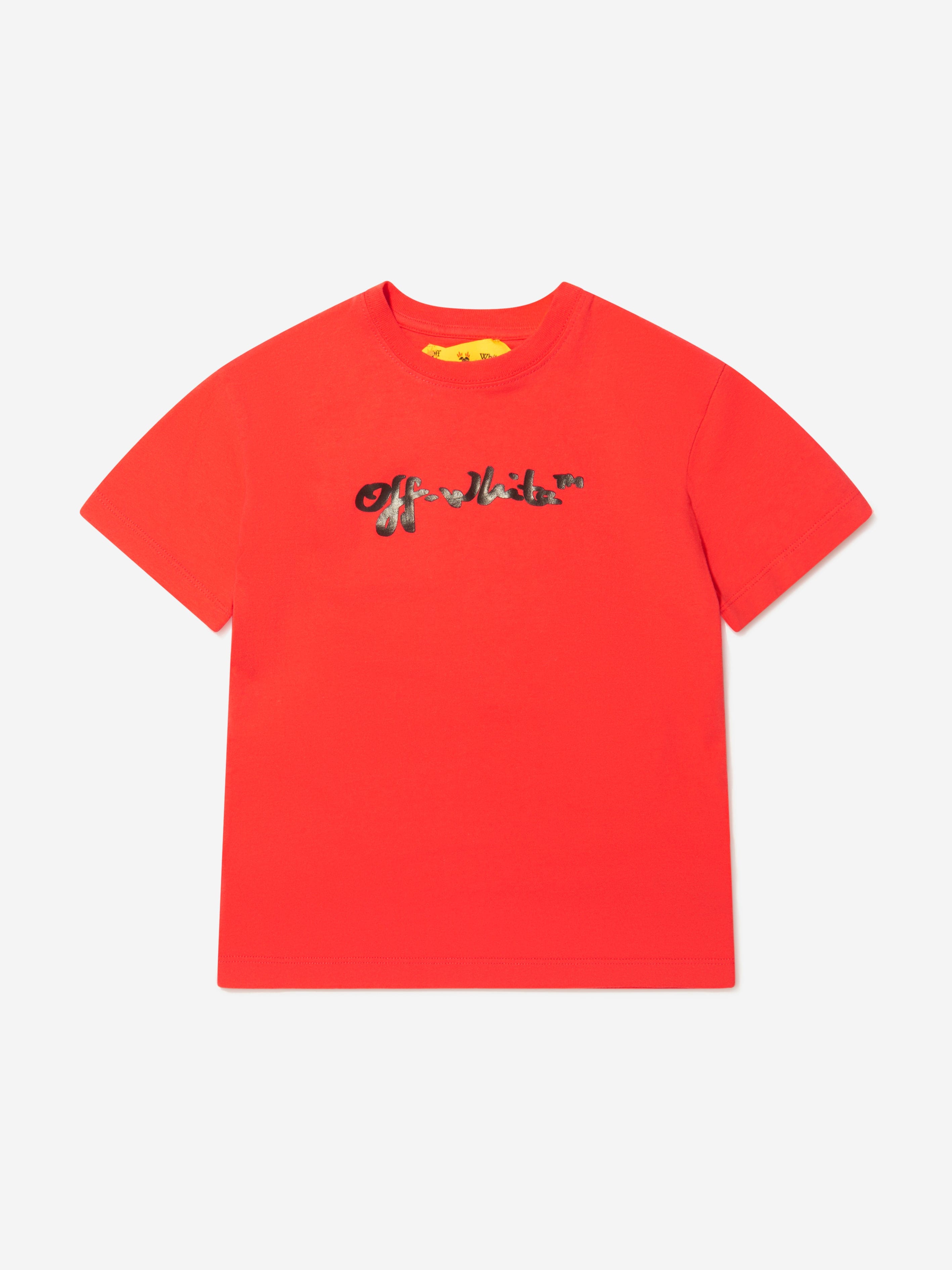 Off-White Boys Cotton Short Sleeve Logo T-Shirt