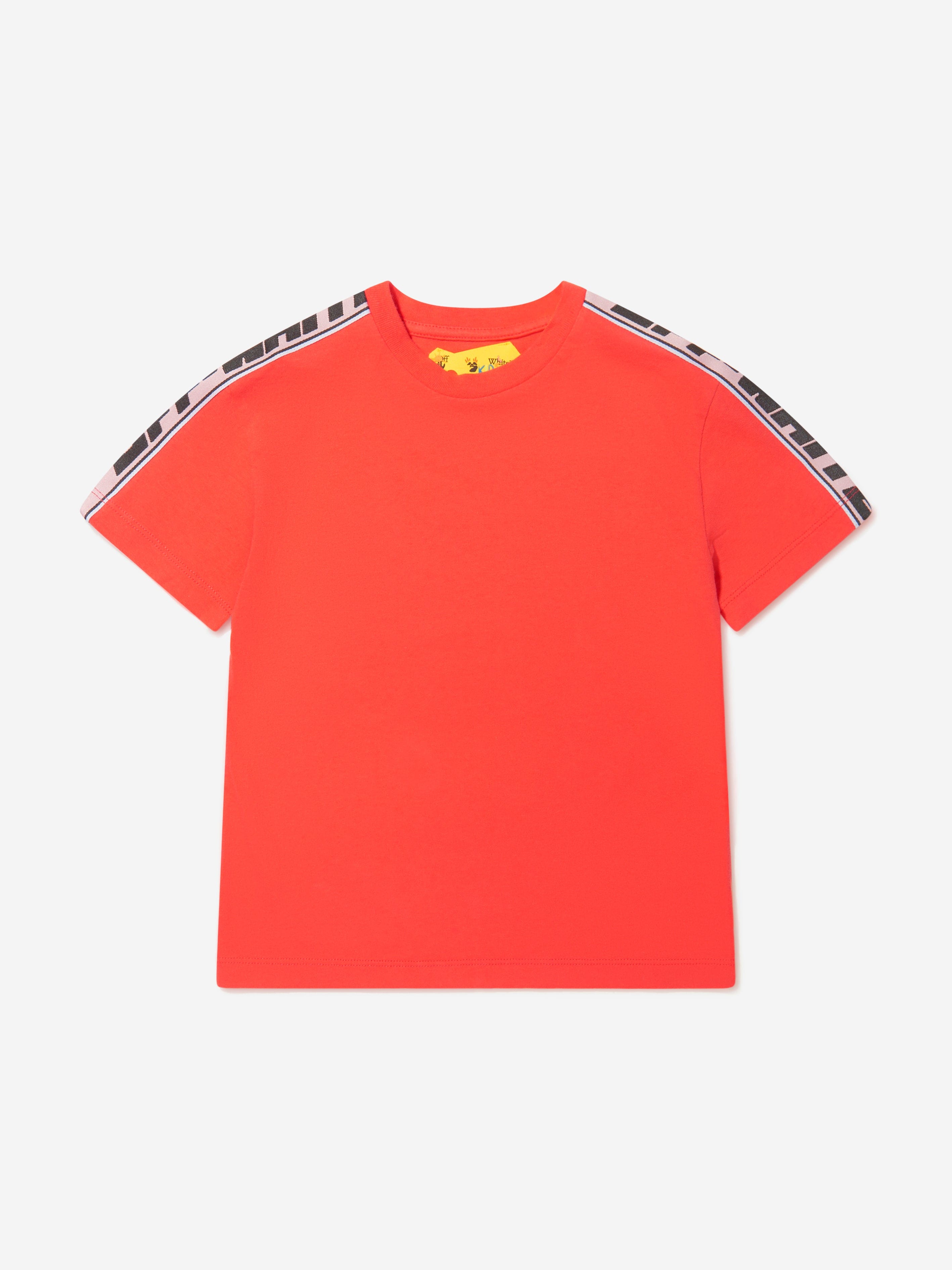 Off-White Girls Cotton Logo Band T-Shirt