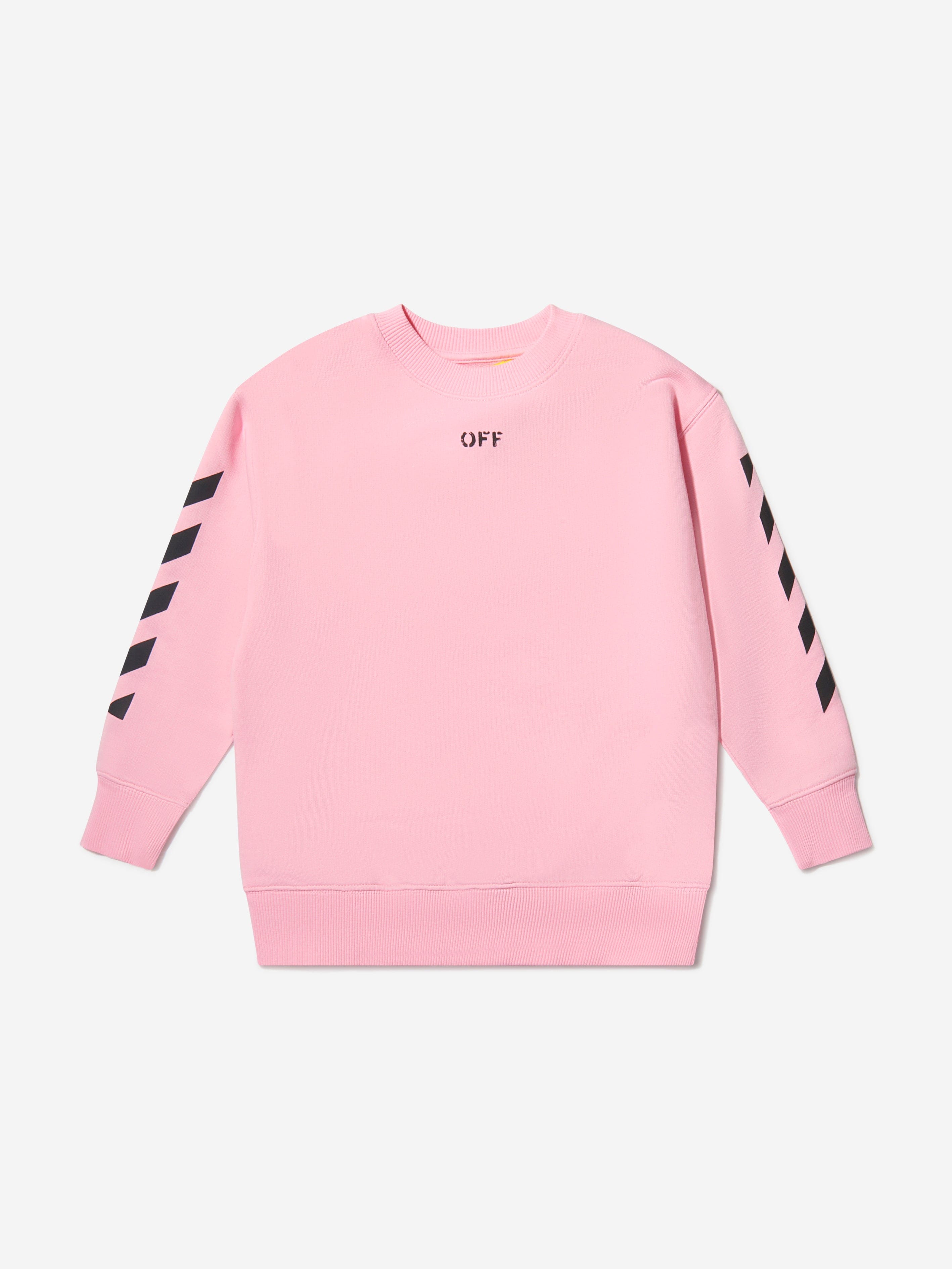 Off-White Girls Cotton Crew Neck Logo Sweatshirt