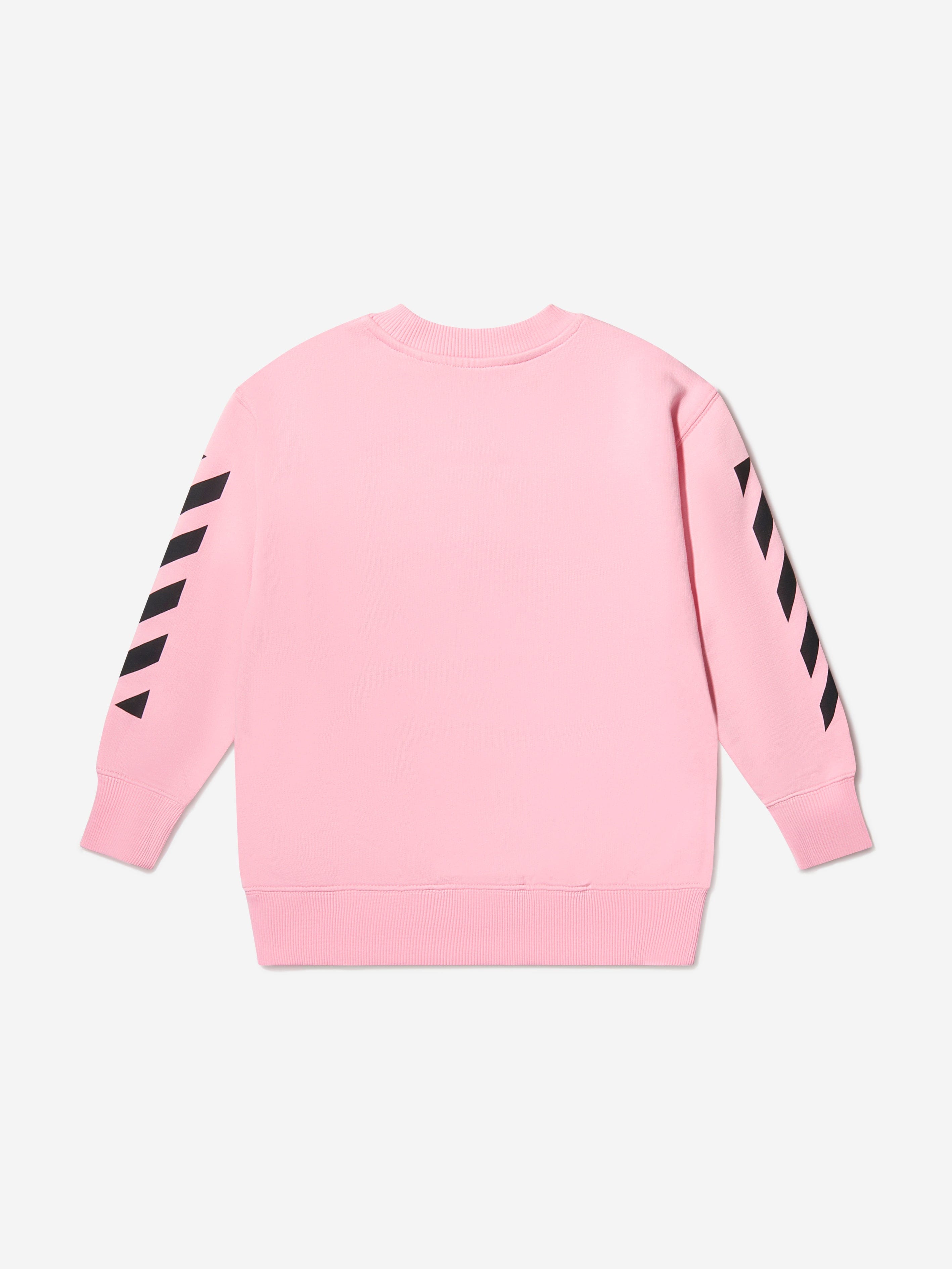 Off-White Girls Cotton Crew Neck Logo Sweatshirt