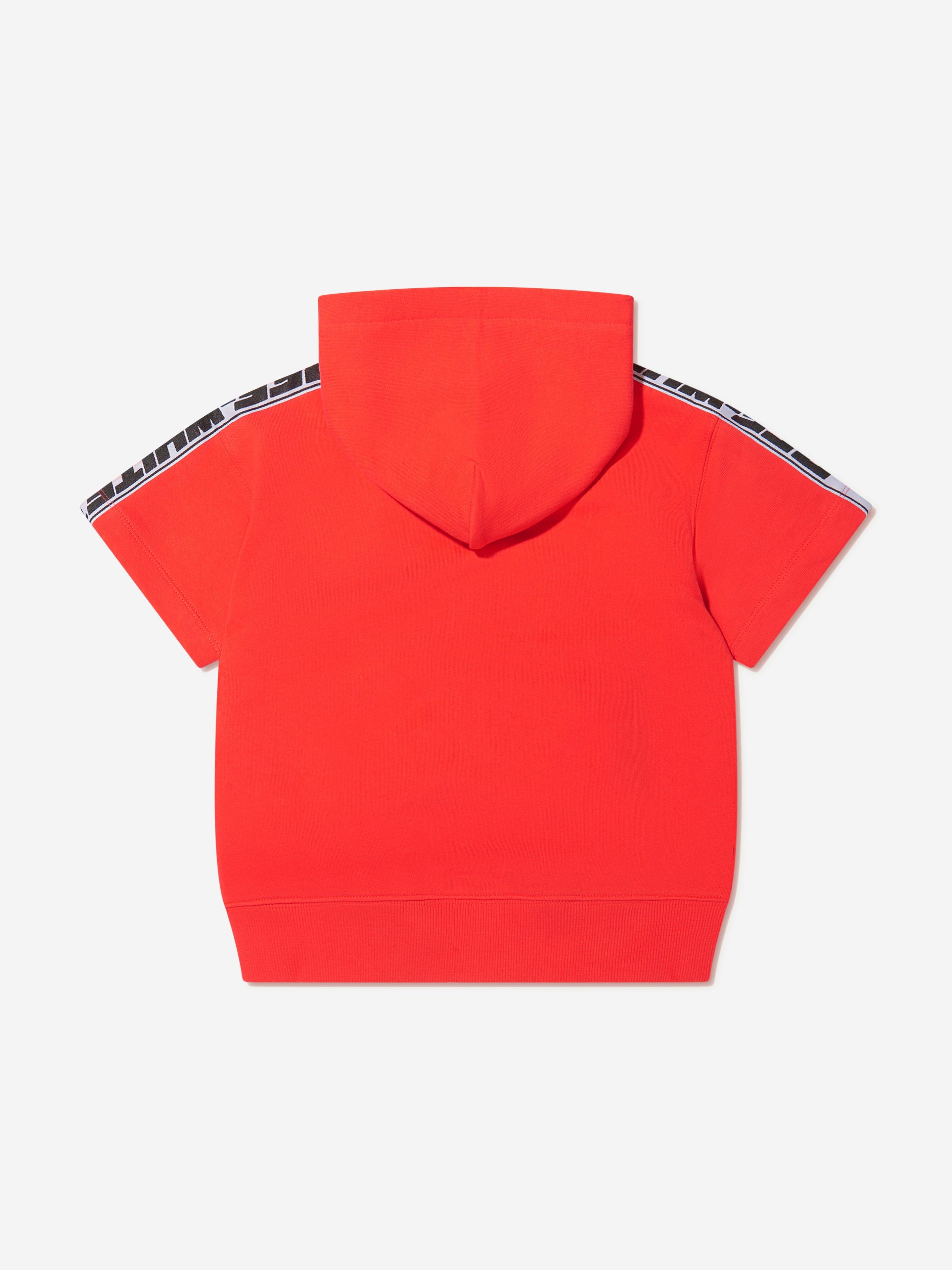 Off-White Girls Cotton Short Sleeve Logo Band Zip Up Top