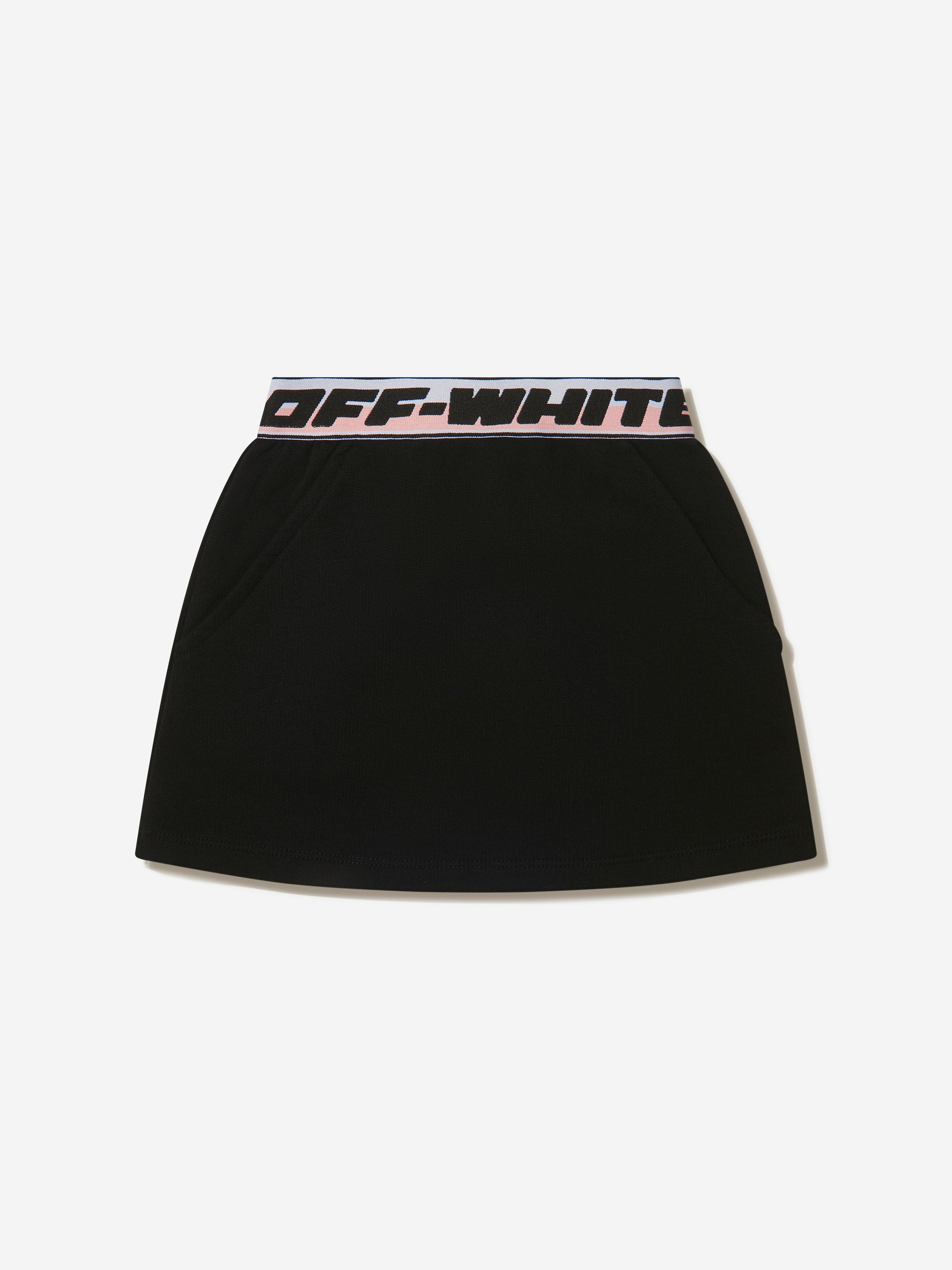 Off-White Girls Cotton Logo Band Sweat Skirt