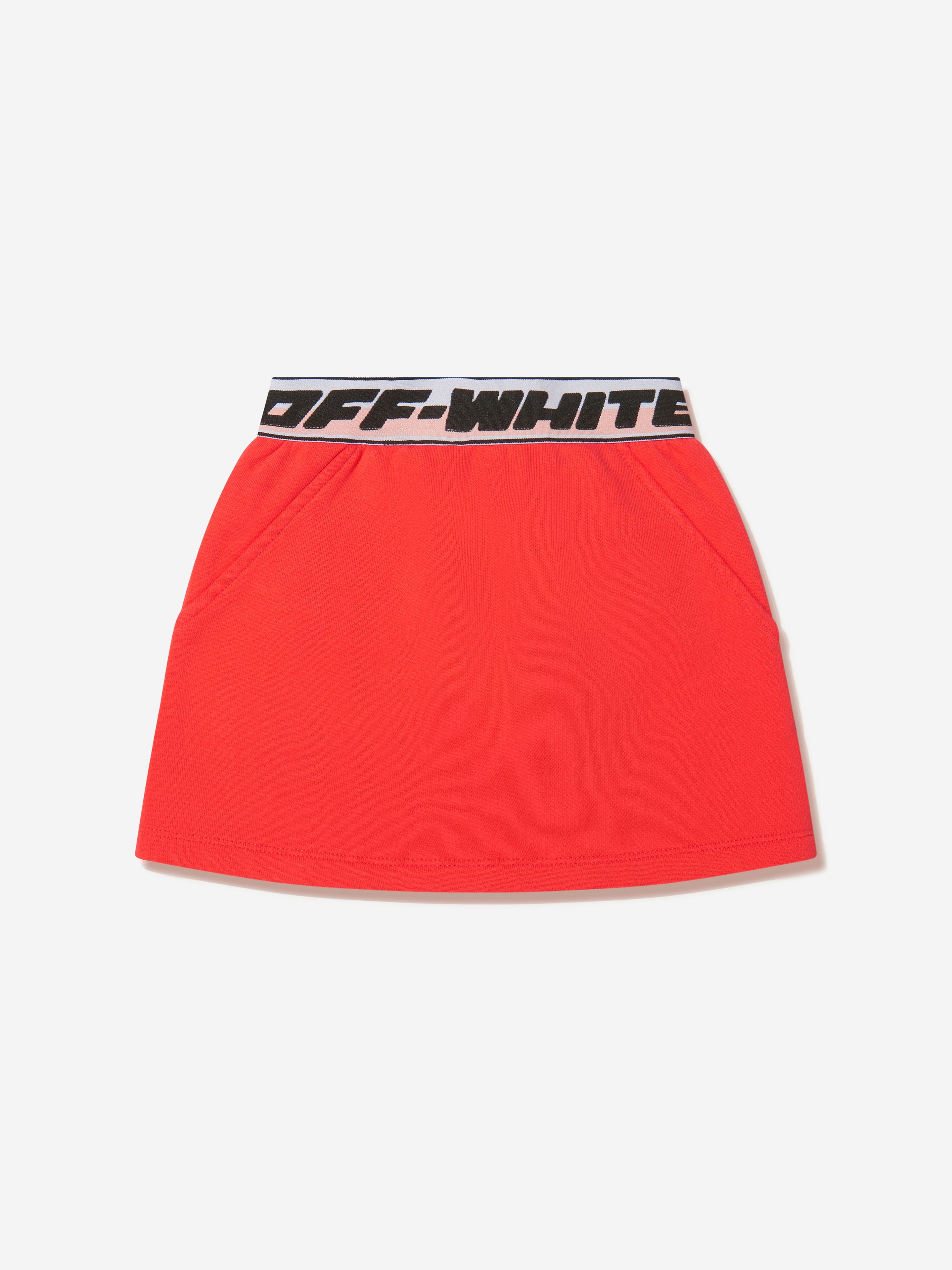 Off-White Girls Cotton Logo Band Sweat Skirt