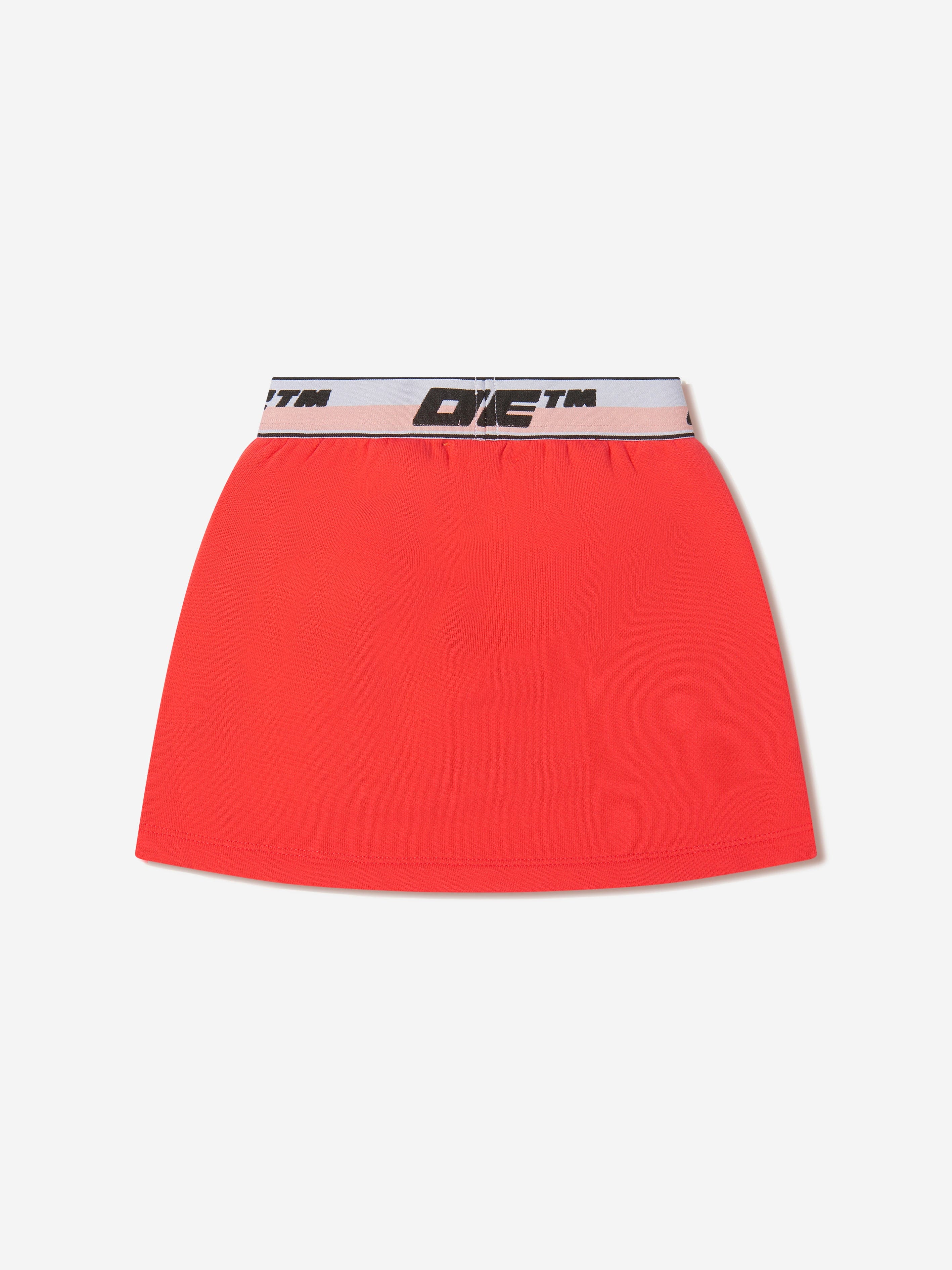 Off-White Girls Cotton Logo Band Sweat Skirt