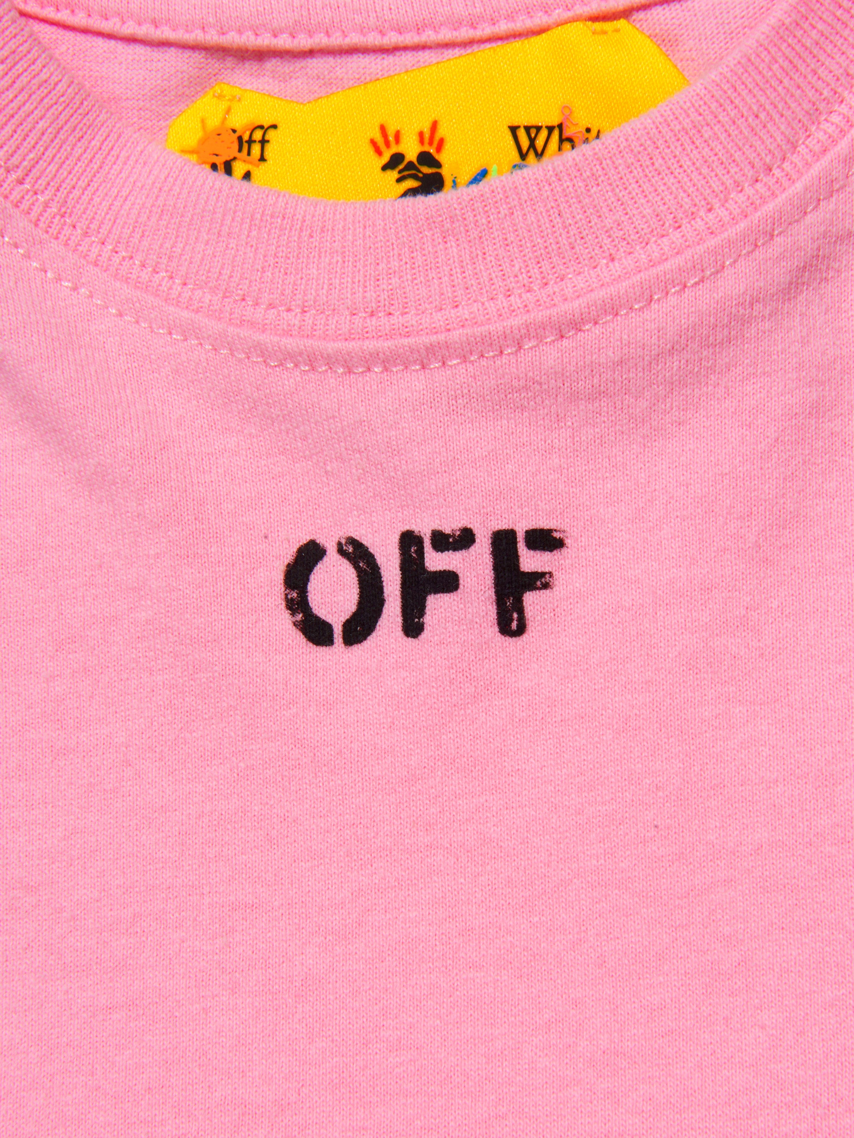 Off-White Girls Cotton Logo T-Shirt Dress