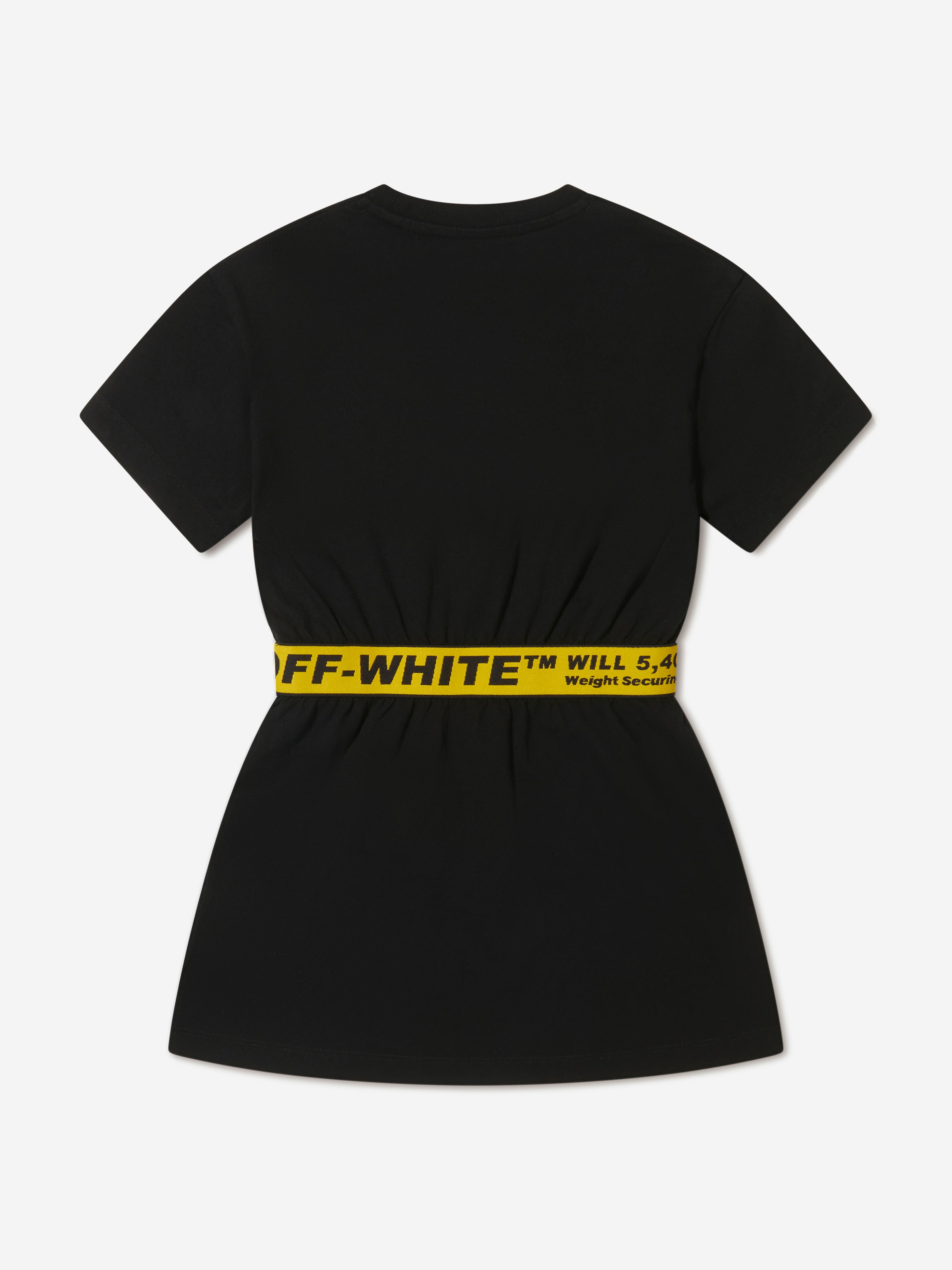 Off-White Girls Cotton Industrial Logo Band T-Shirt Dress