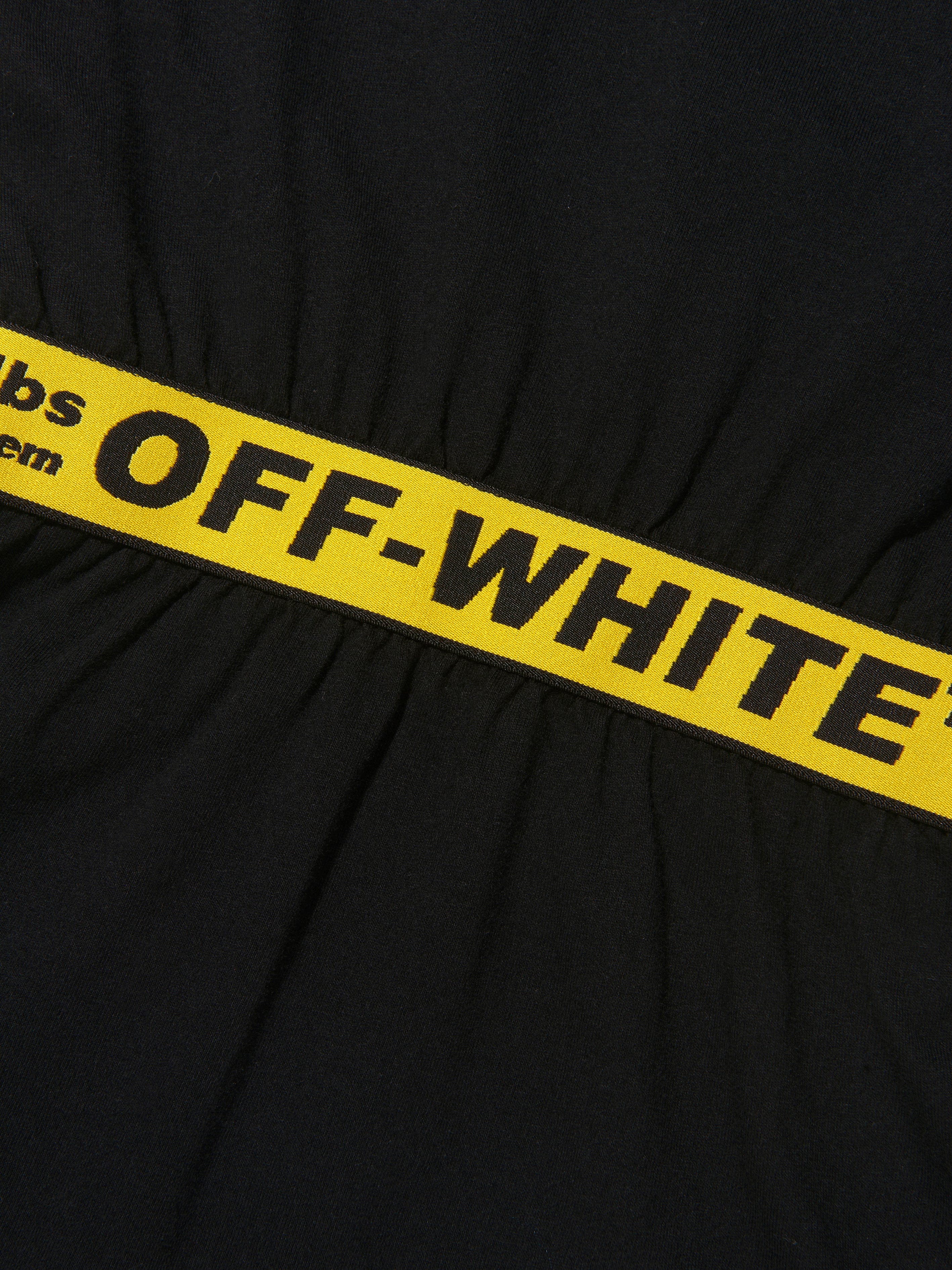 Off-White Girls Cotton Industrial Logo Band T-Shirt Dress