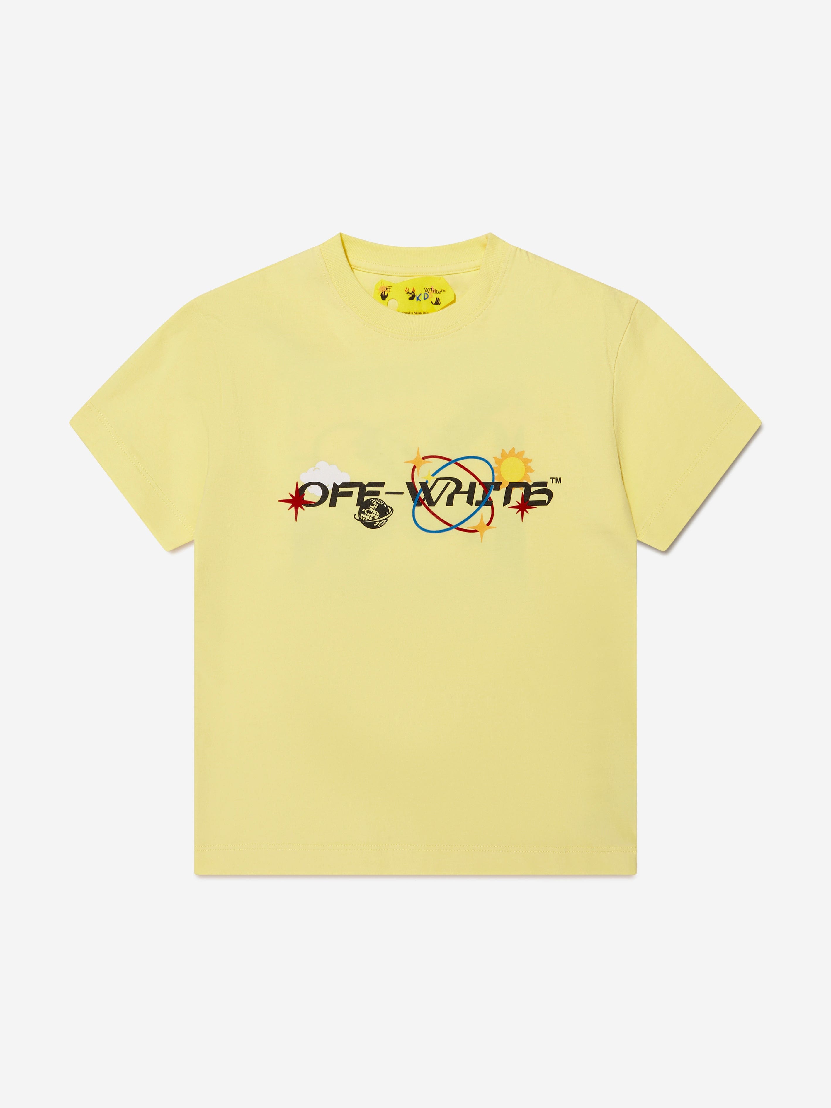 Off-White Boys Off Planets T-Shirt in Yellow