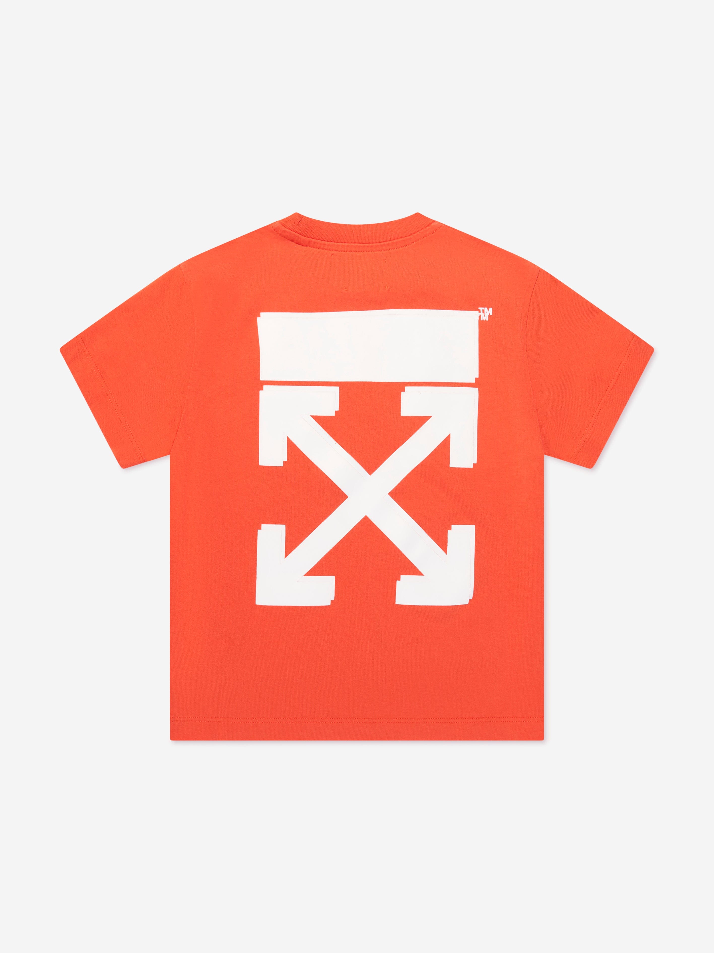 Off-White Boys Rubber Arrow T-Shirt in Red