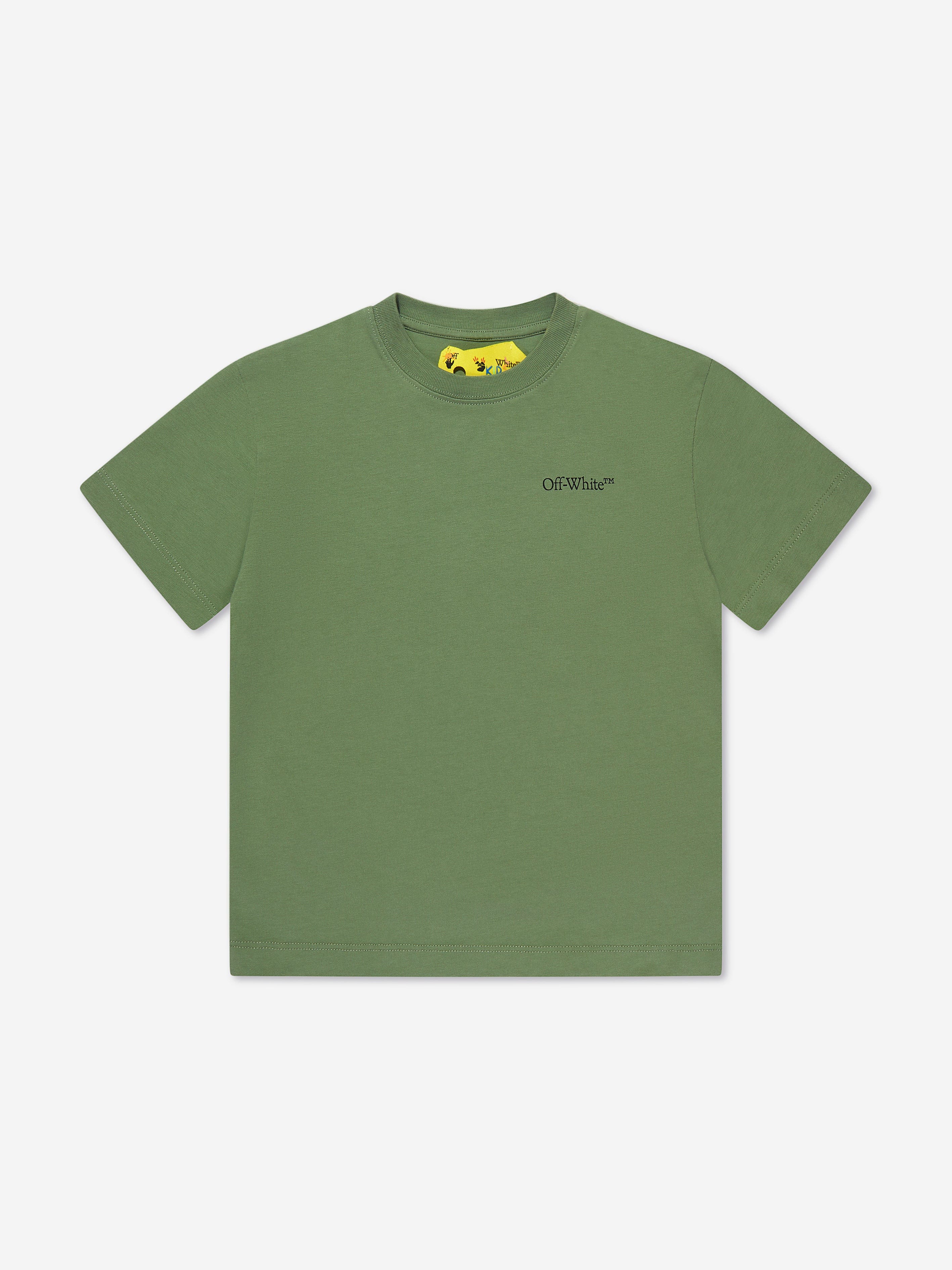 Off-White Boys Scribble T-Shirt in Green