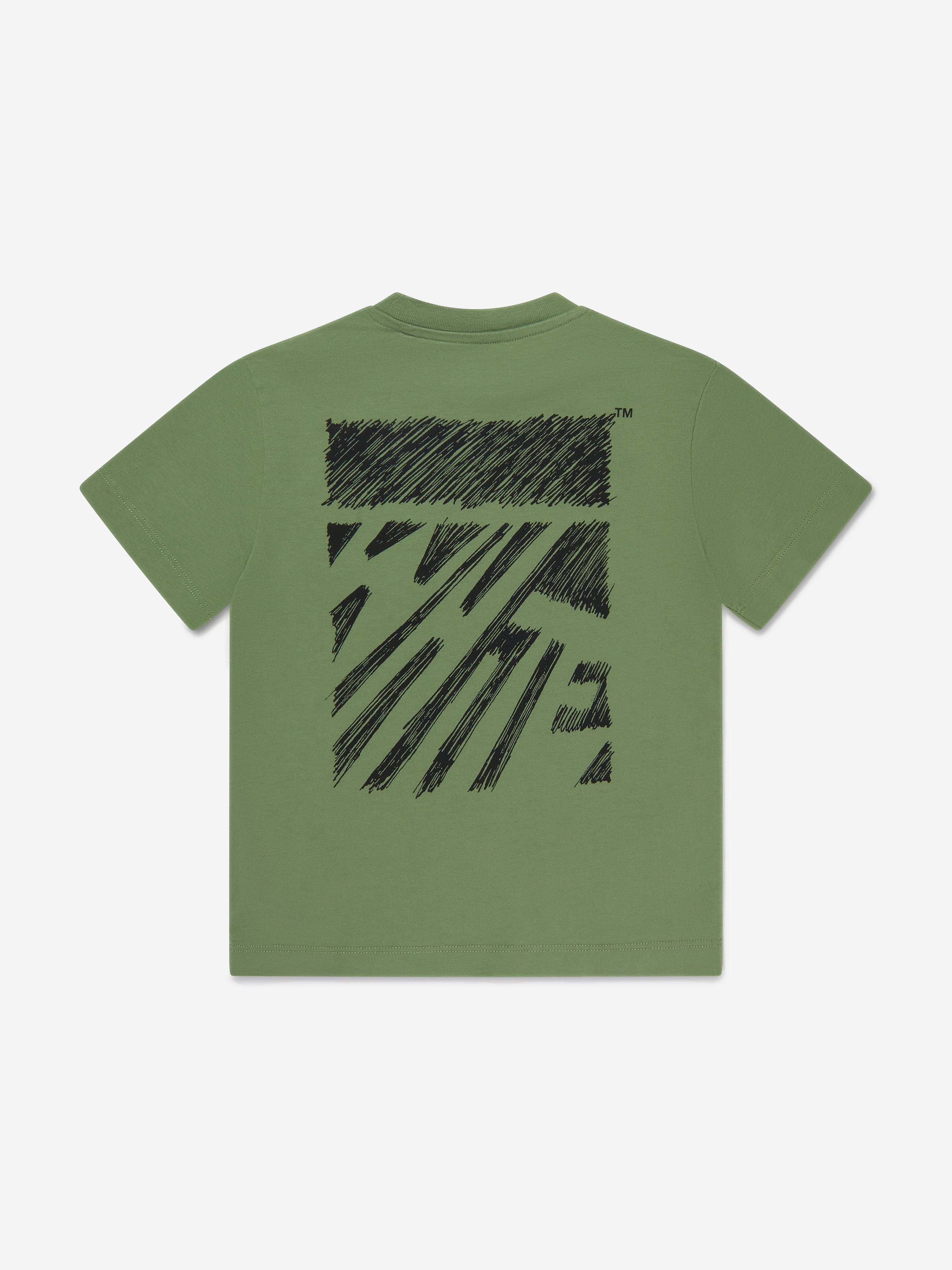 Off-White Boys Scribble T-Shirt in Green