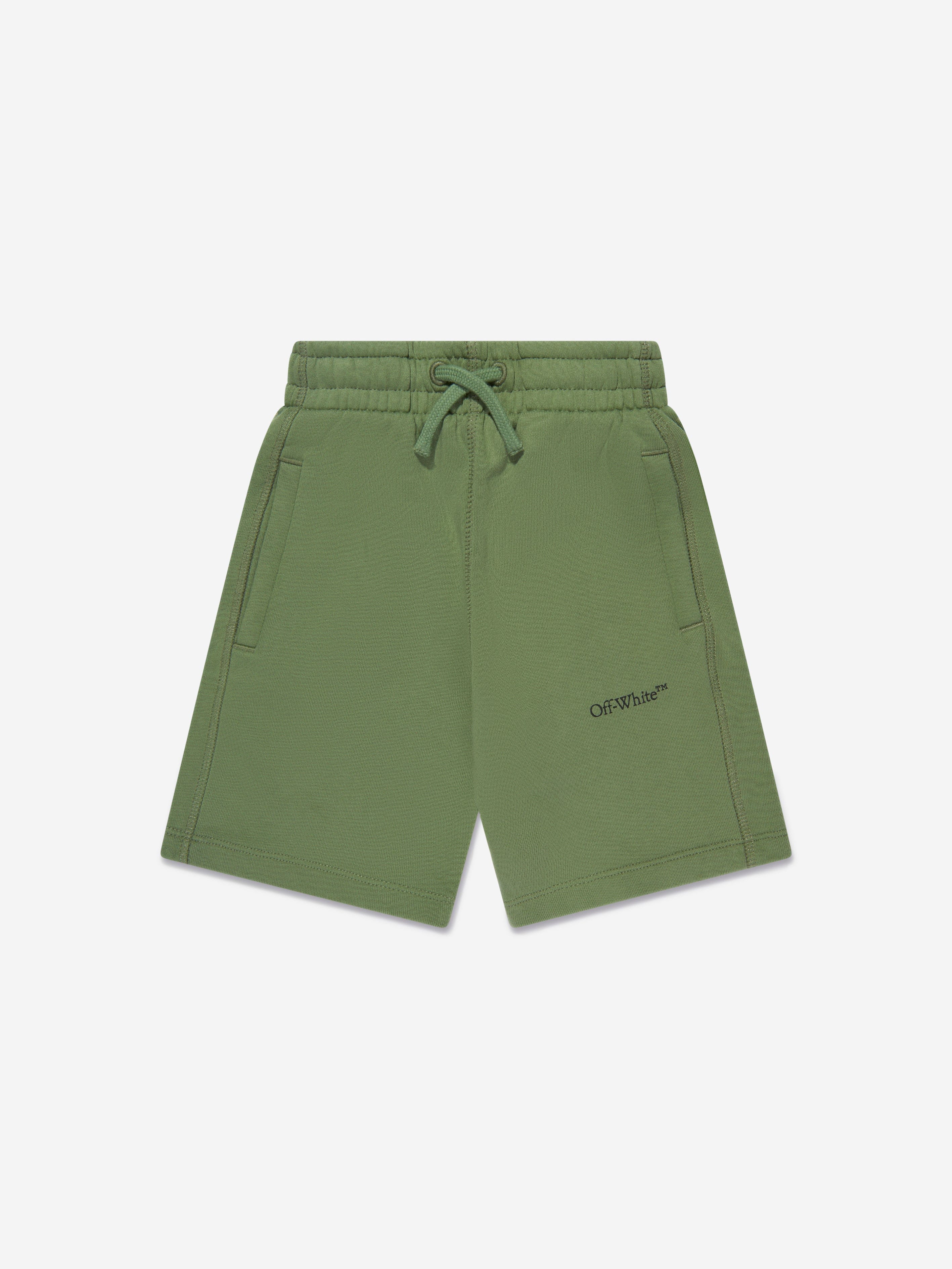 Off-White Boys Scribble Sweat Shorts in Green