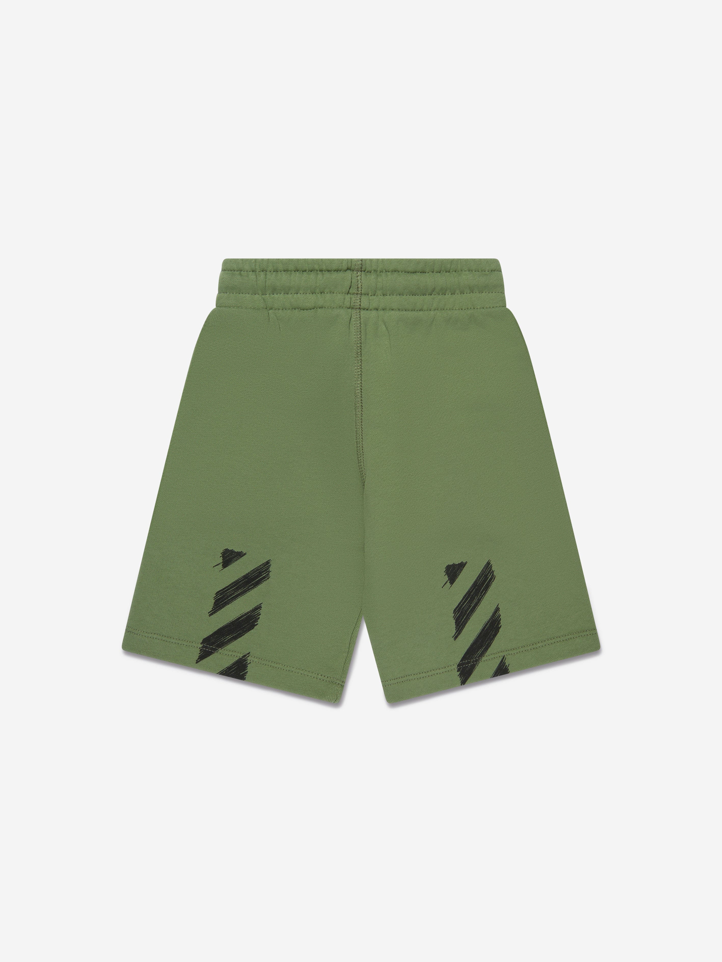 Off-White Boys Scribble Sweat Shorts in Green