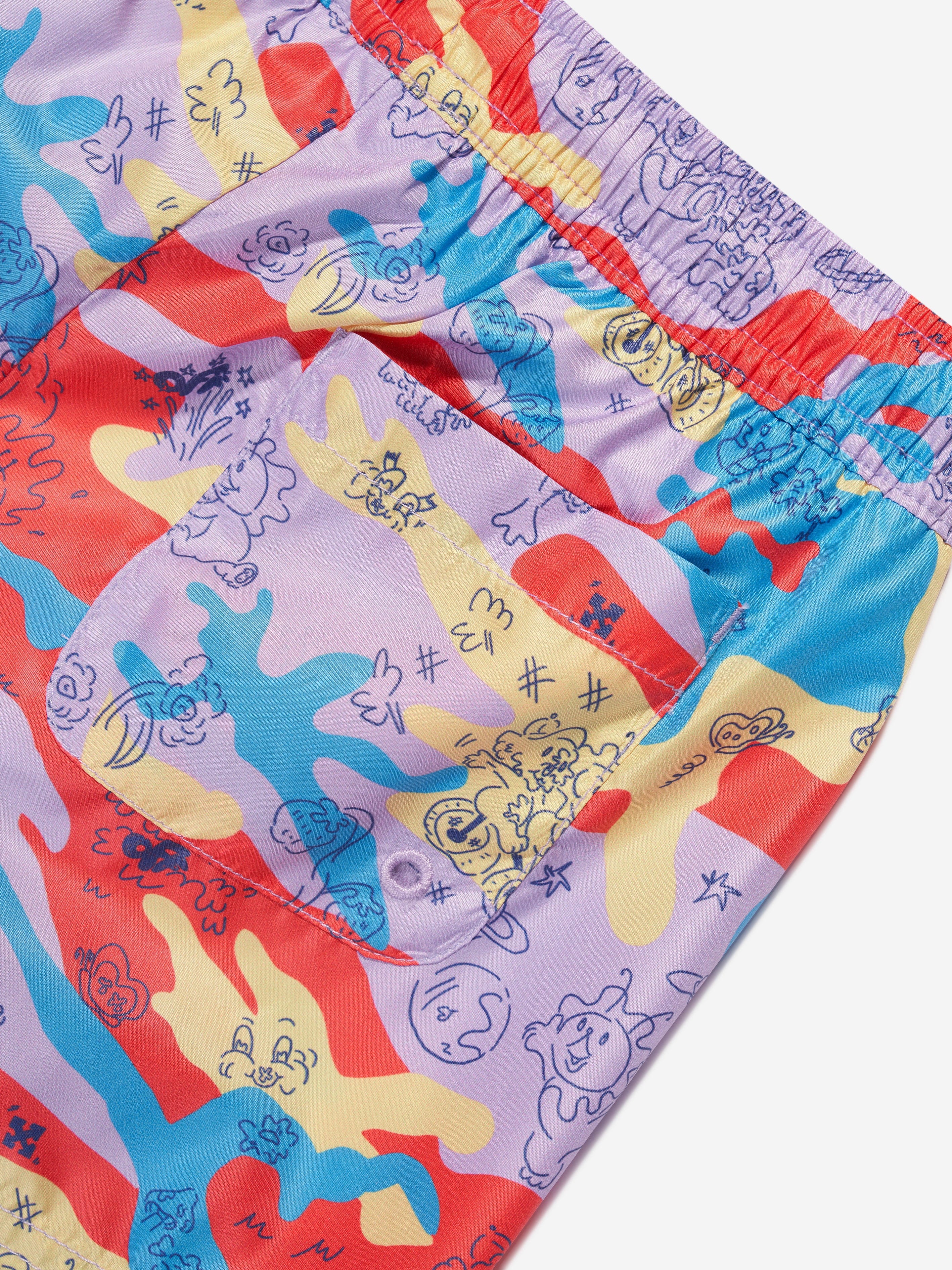 Off-White Boys Puzzleflage Swim Shorts in Multicolour