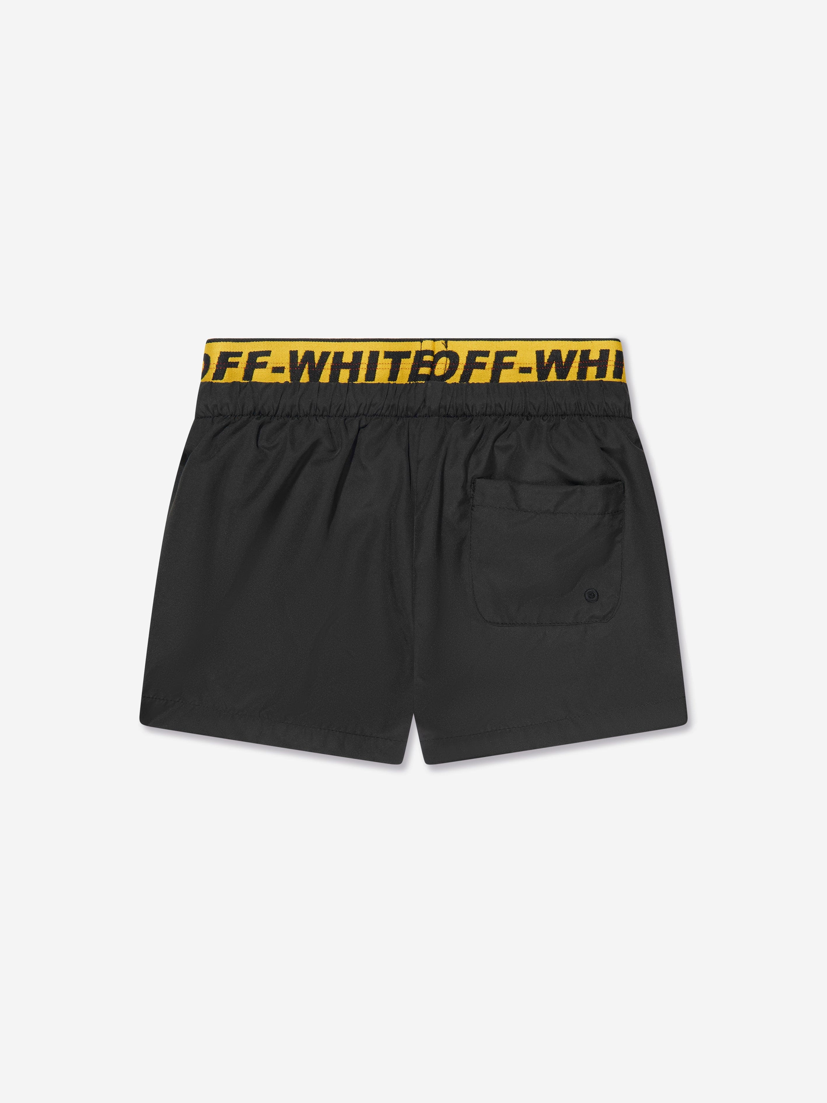 Off-White Boys Logo Industrial Swim Shorts in Black