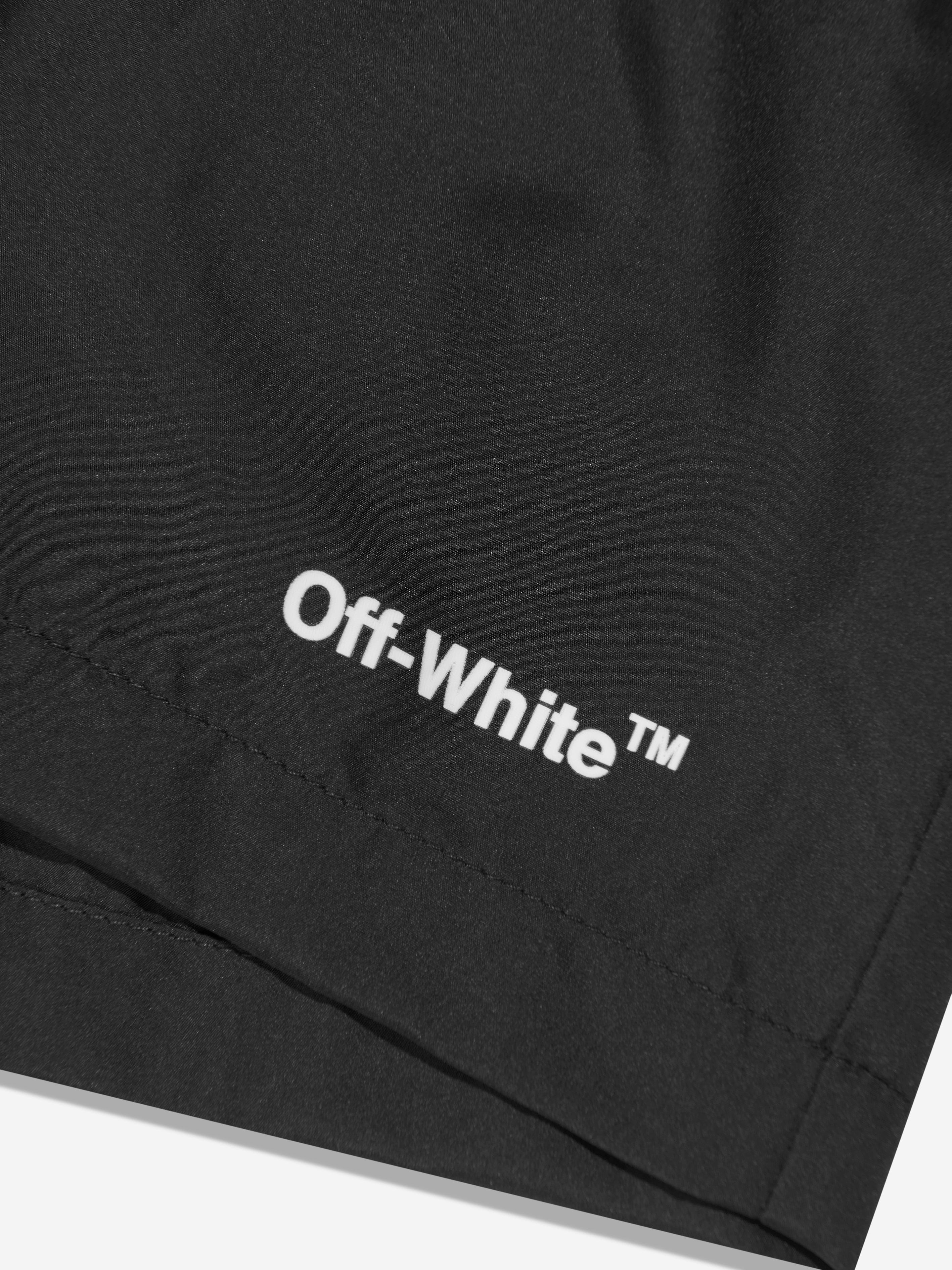 Off-White Boys Logo Industrial Swim Shorts in Black