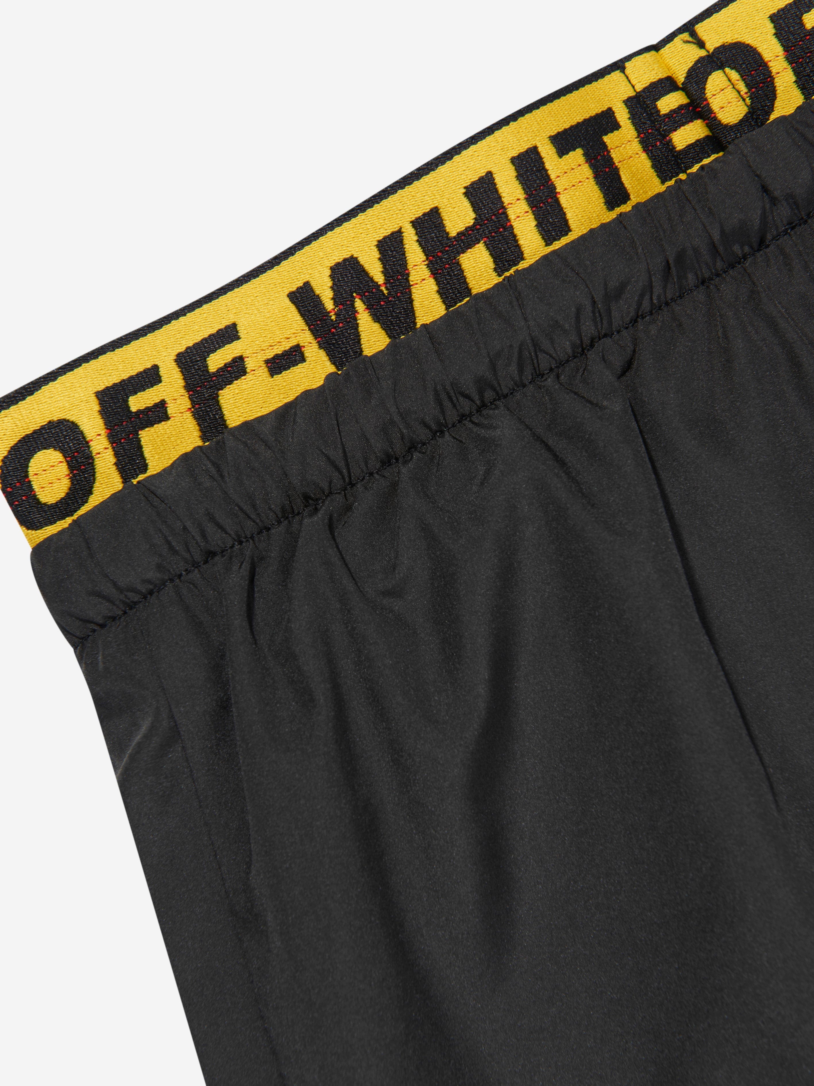 Off-White Boys Logo Industrial Swim Shorts in Black