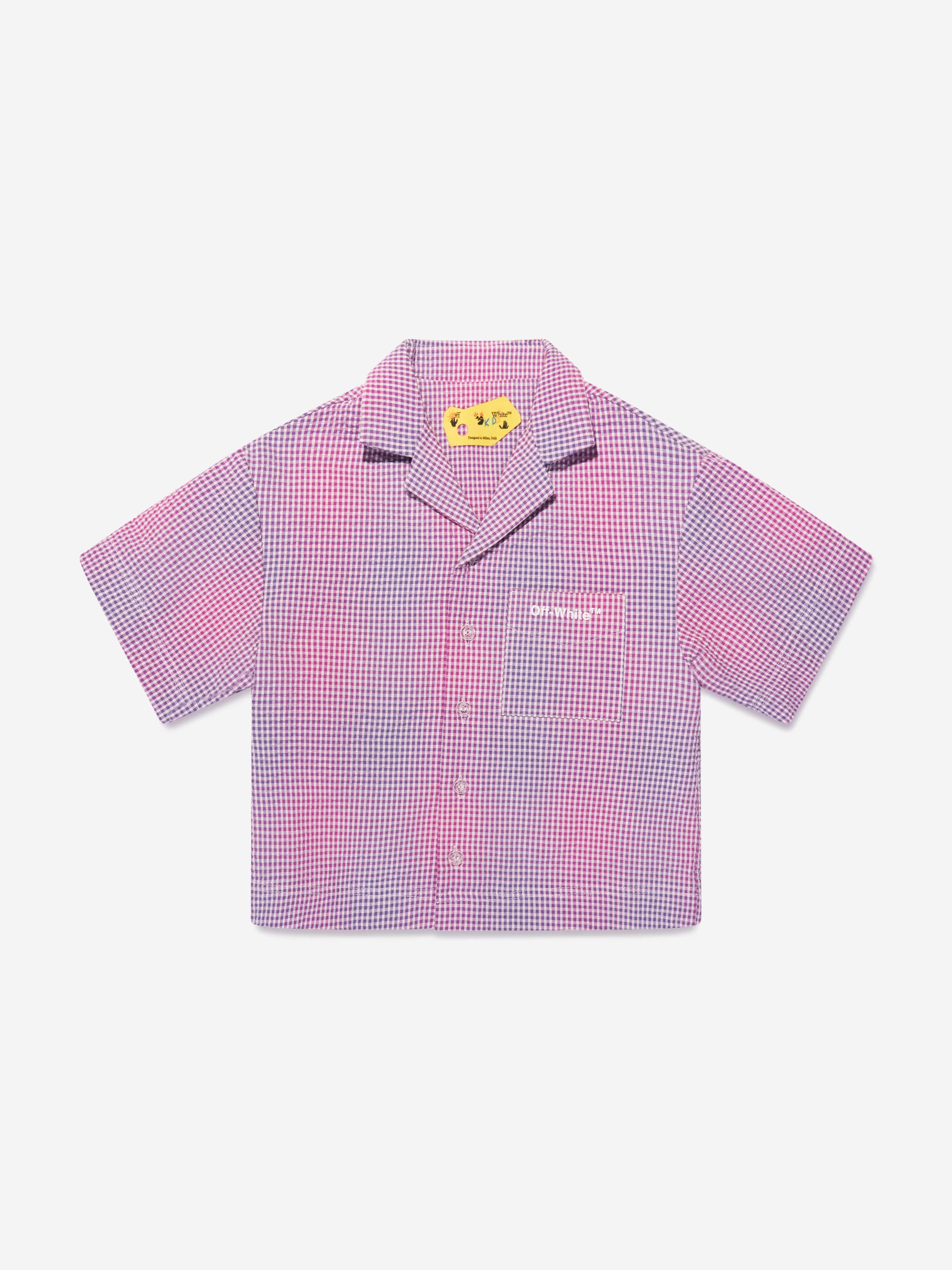 Off-White Boys Arrow Seer Bowling Shirt in Lilac