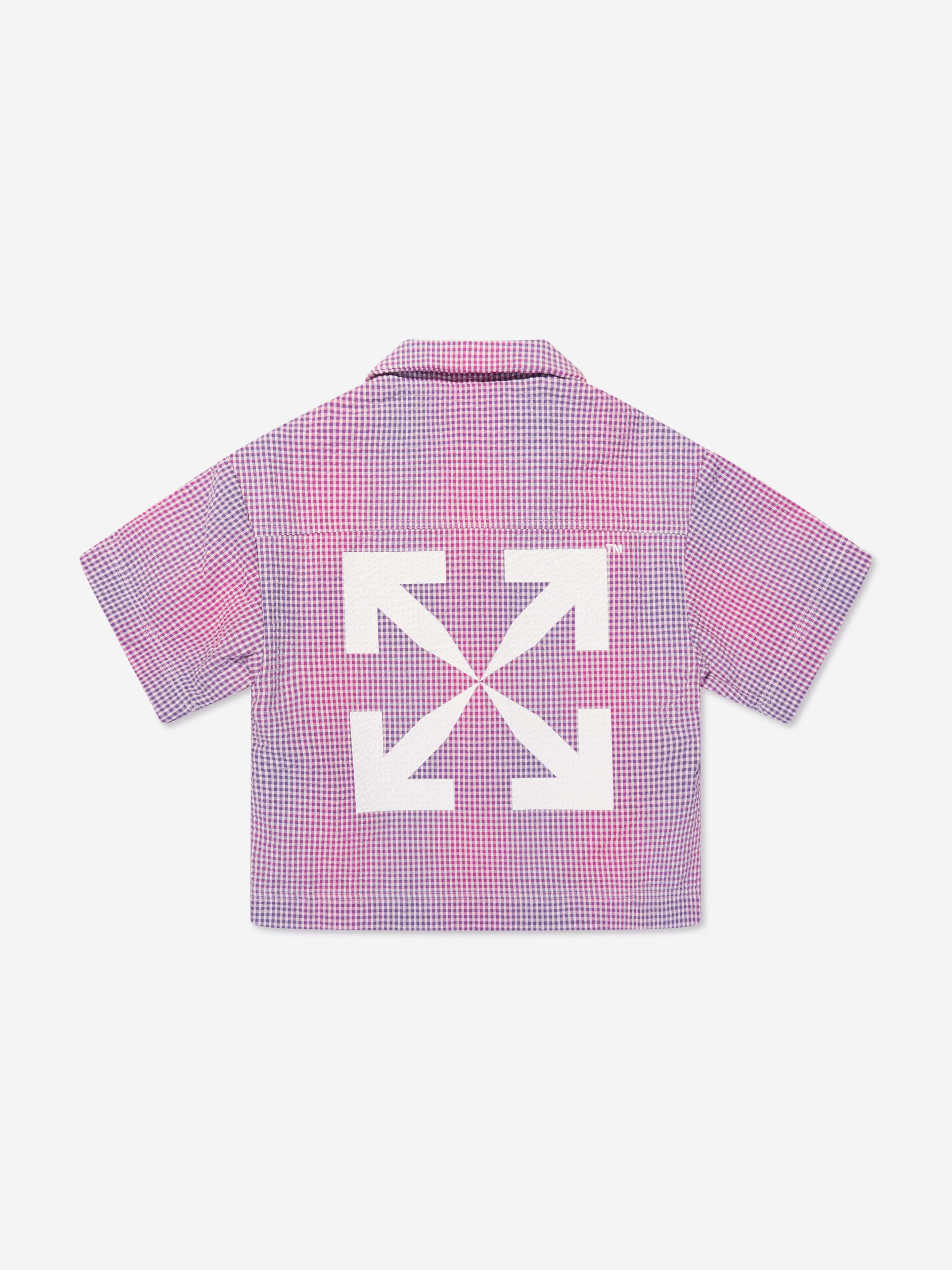 Off-White Boys Arrow Seer Bowling Shirt in Lilac