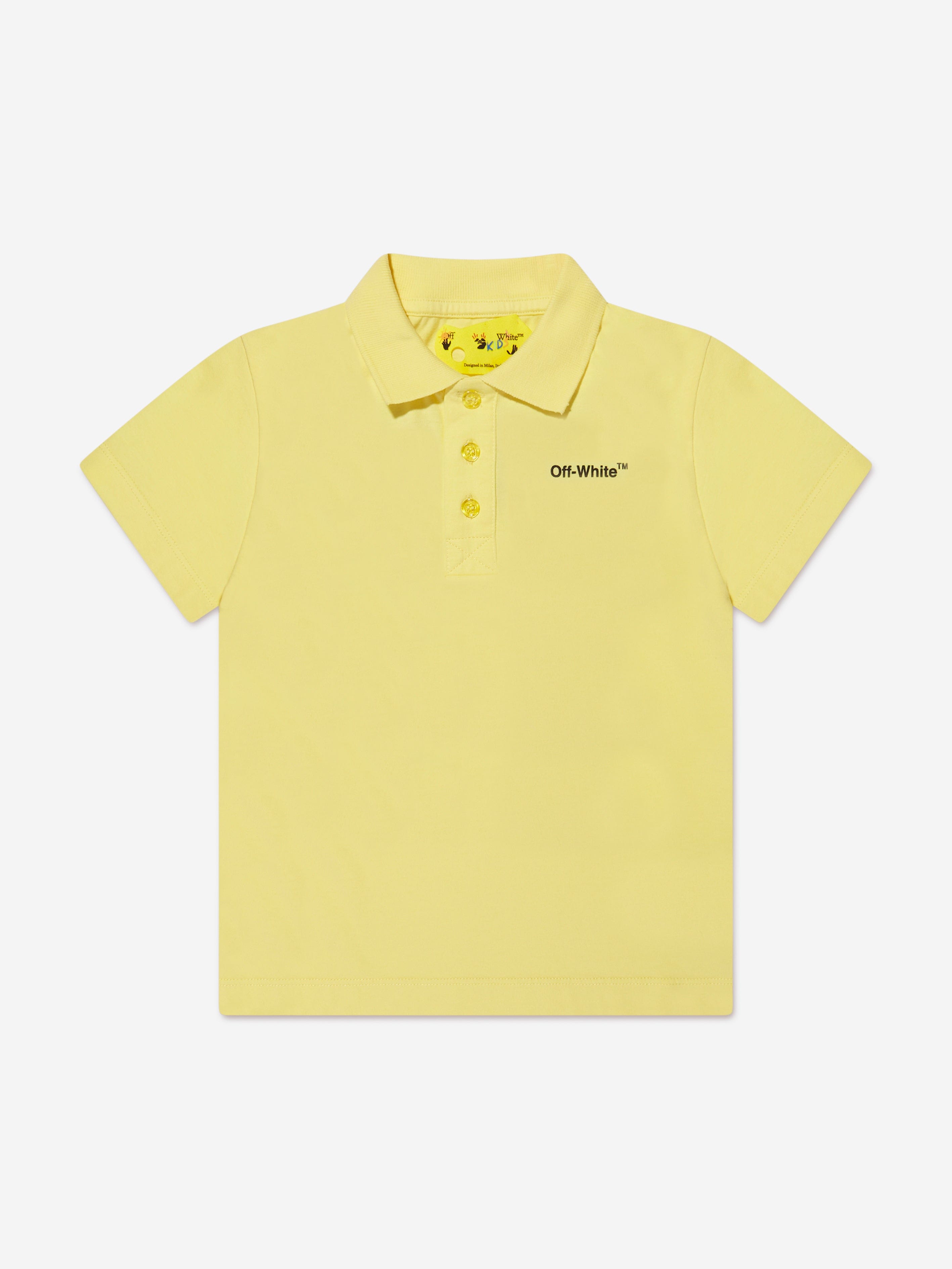 Off-White Boys Rubber Arrow Polo Shirt in Yellow