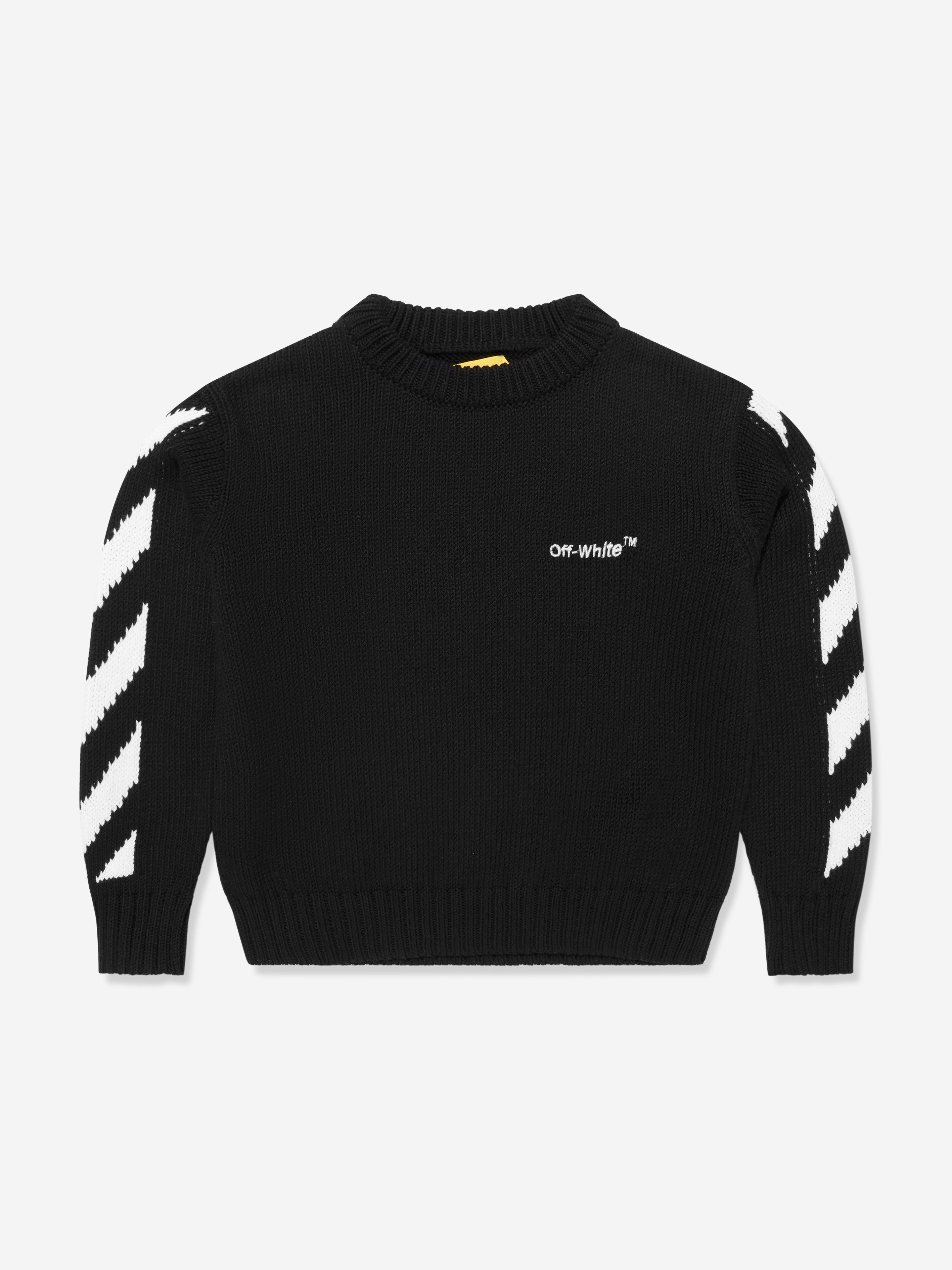 Off-White Boys Rubber Arrow Knit Sweatshirt in Black