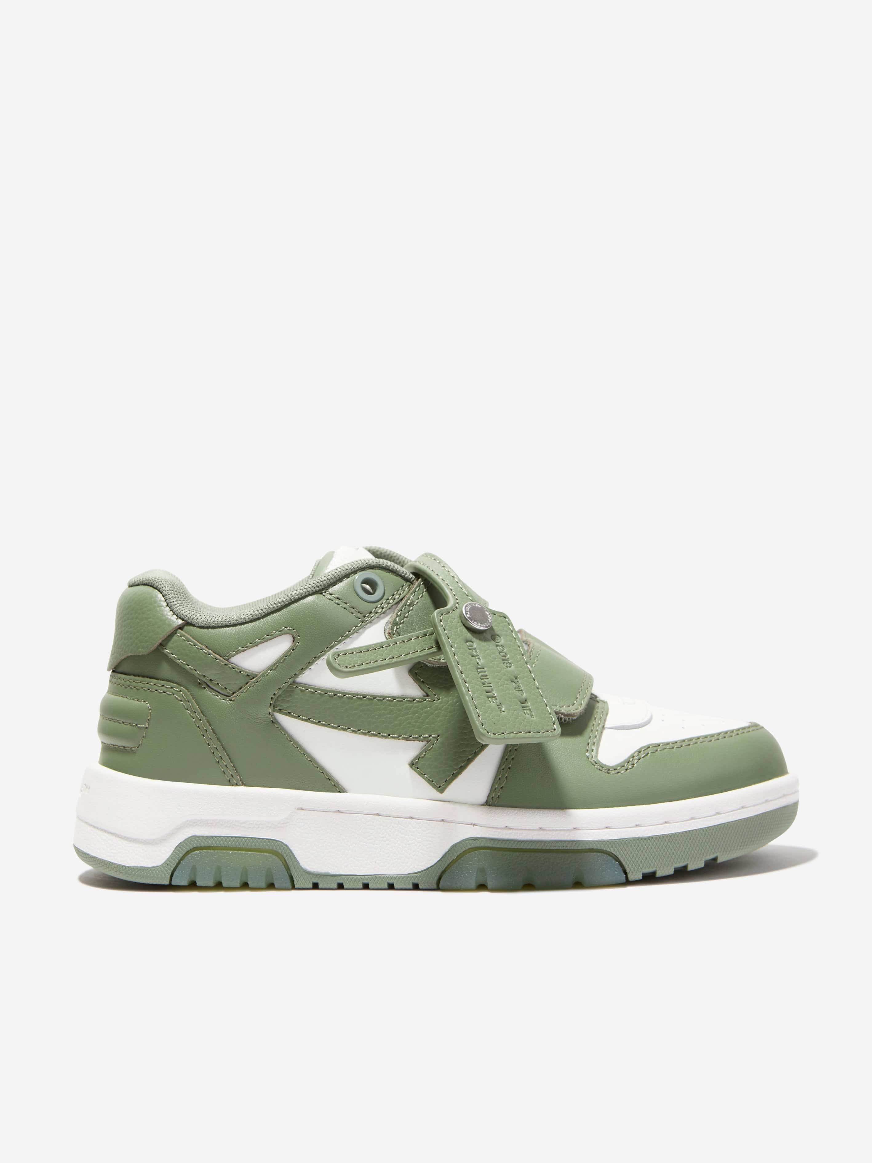 Off-White Boys Out Of Office Strap Trainers in Green