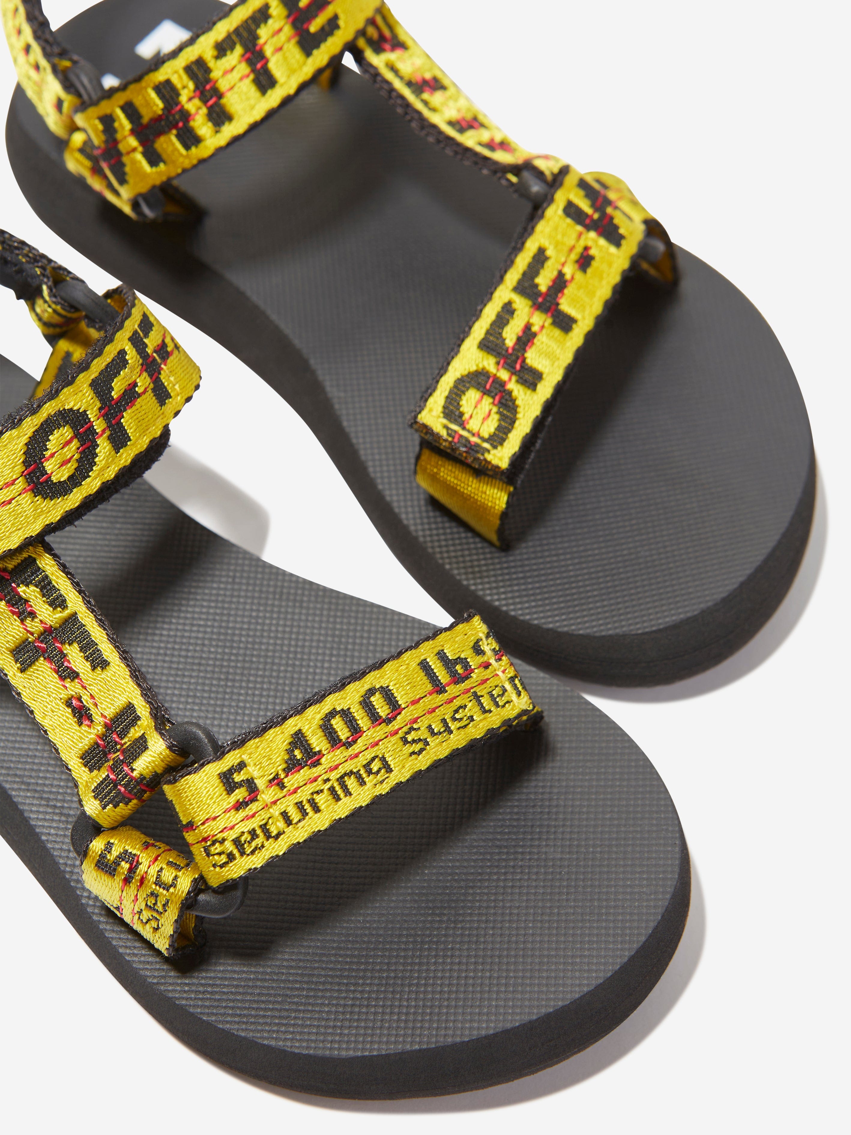 Off-White Boys Industrial Belt Sandals in Yellow