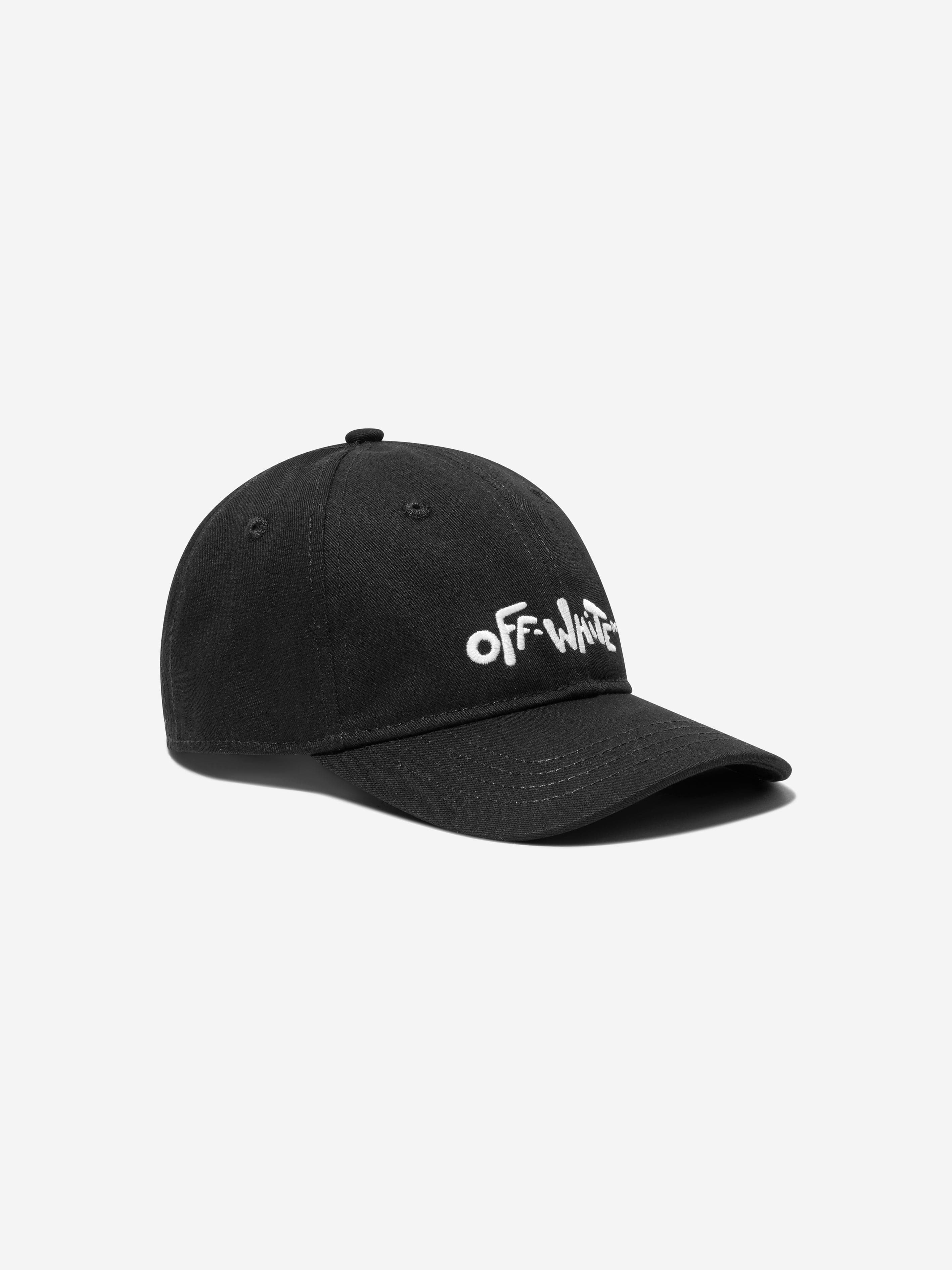 Off-White Kids Logo Rounded Cap in Black