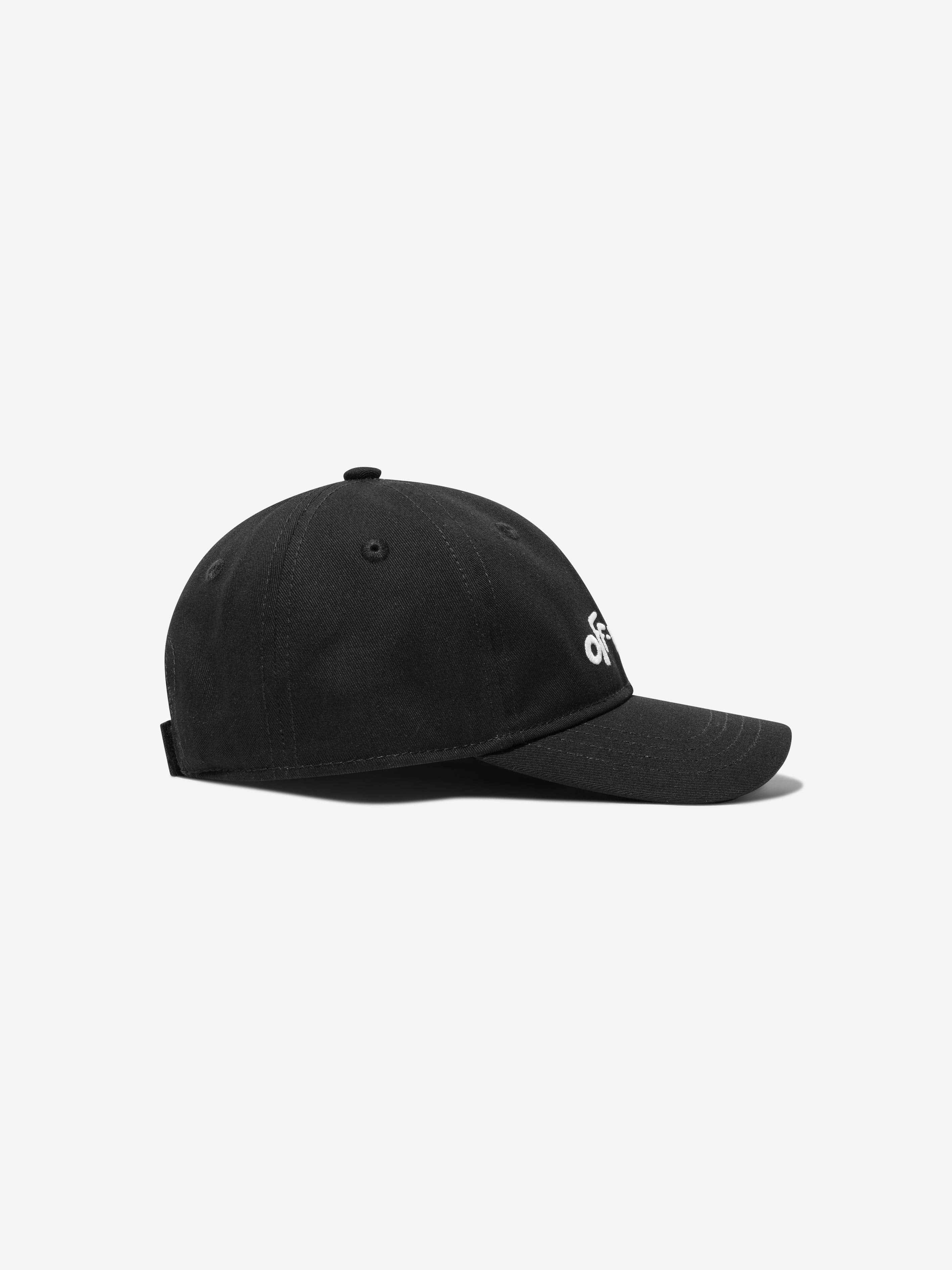 Off-White Kids Logo Rounded Cap in Black