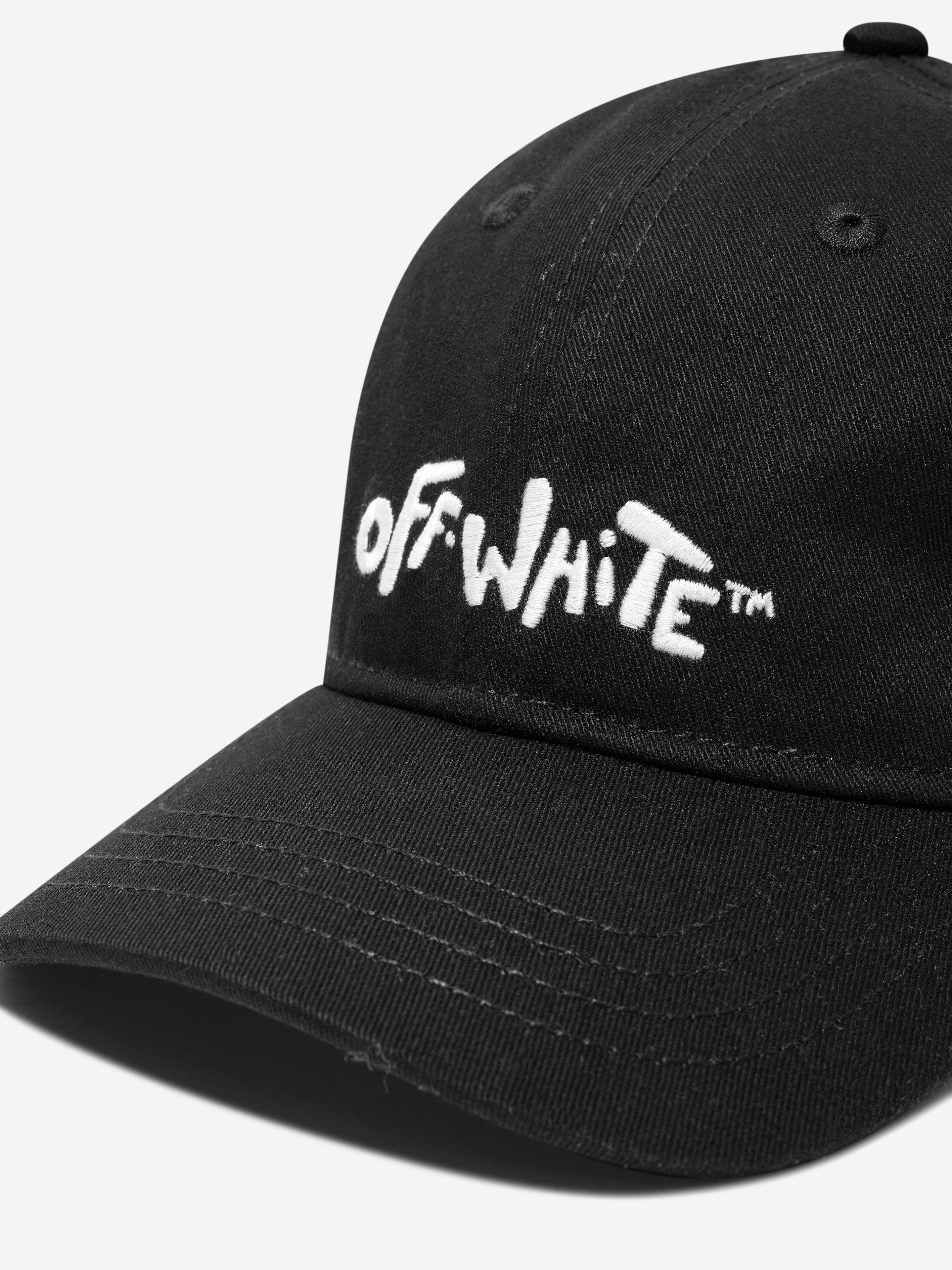 Off-White Kids Logo Rounded Cap in Black