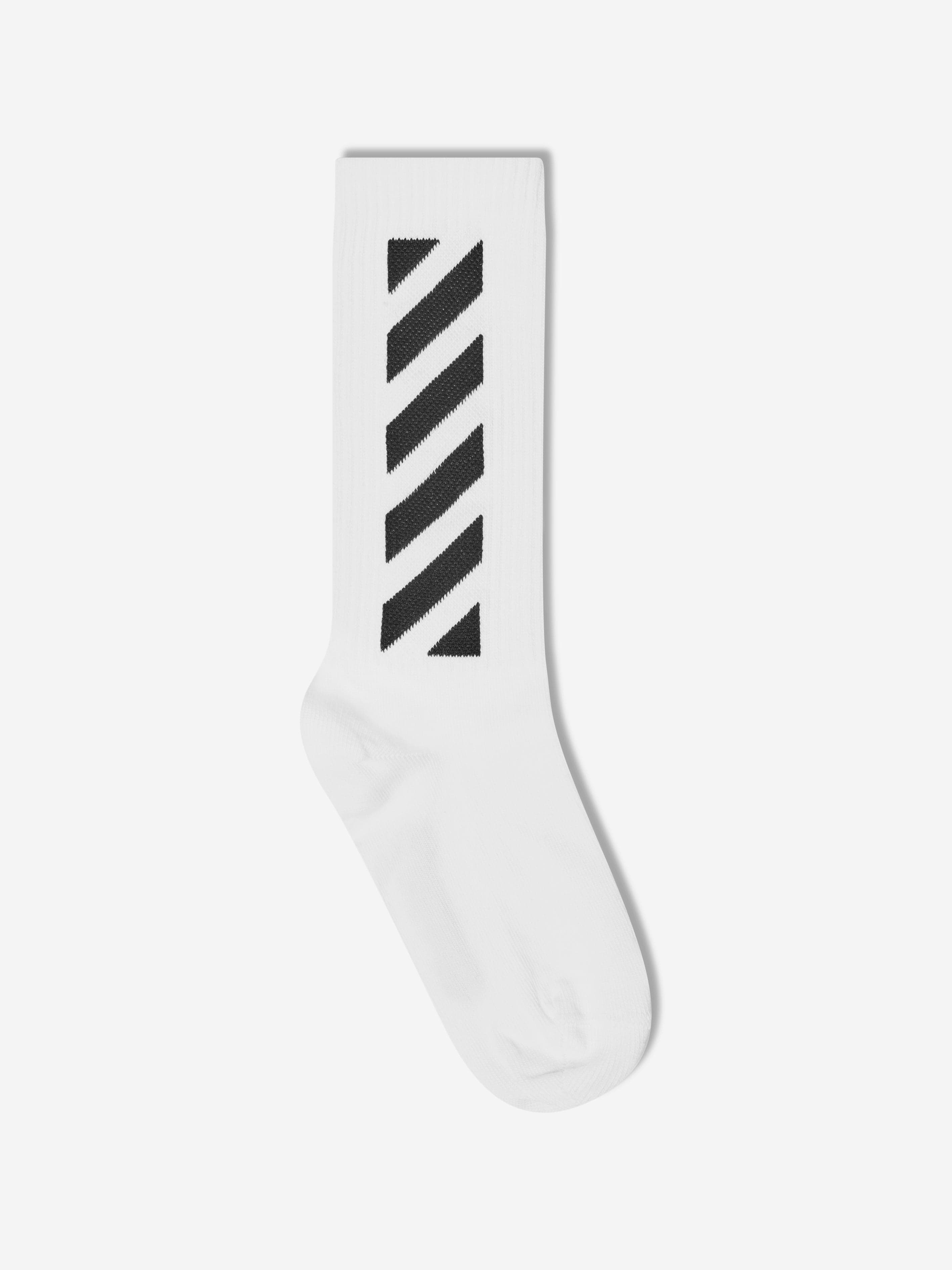 Off-White Boys Logo Diagonal Socks in White