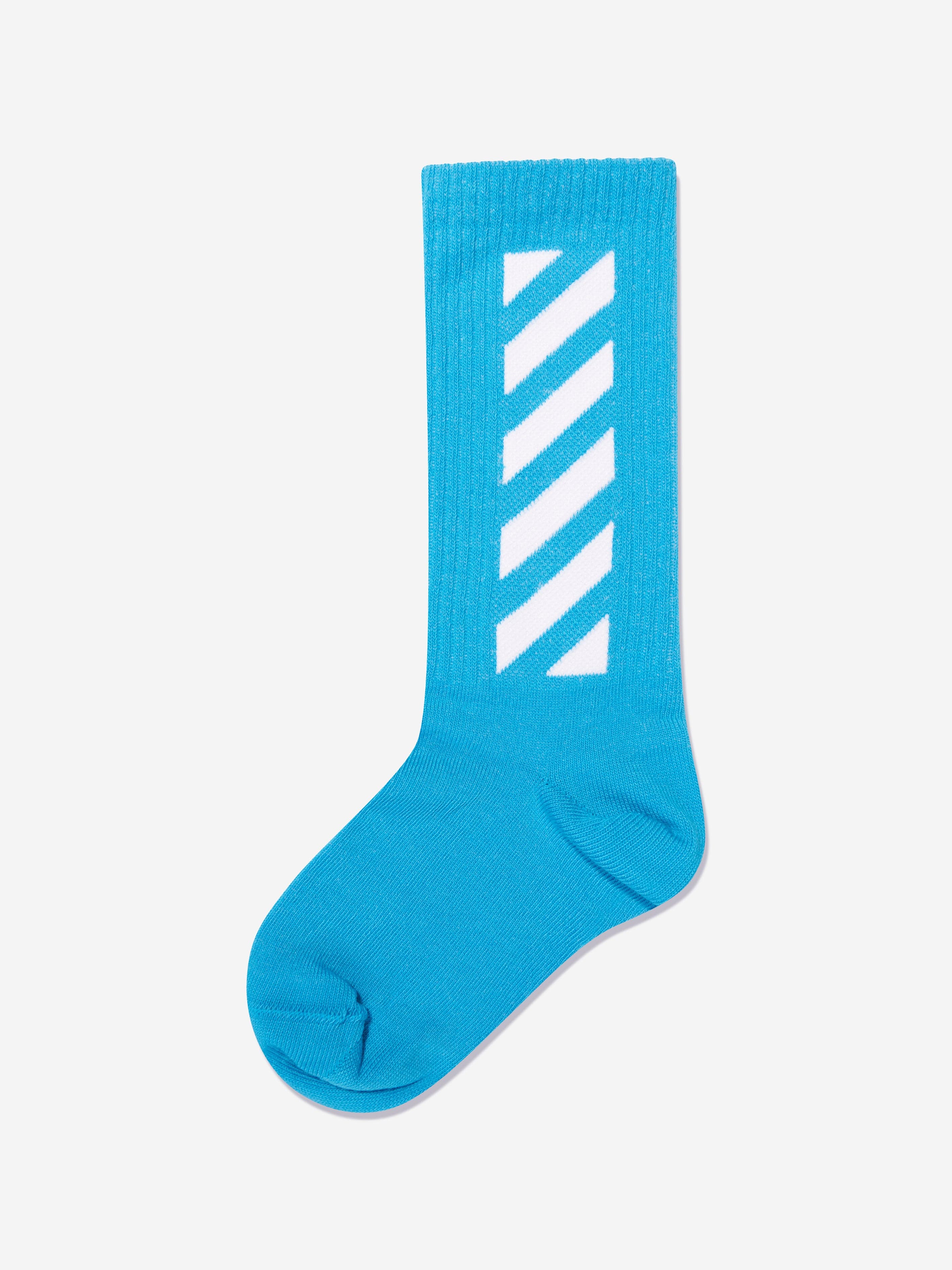 Off-White Boys Logo Diagonal Socks in Blue