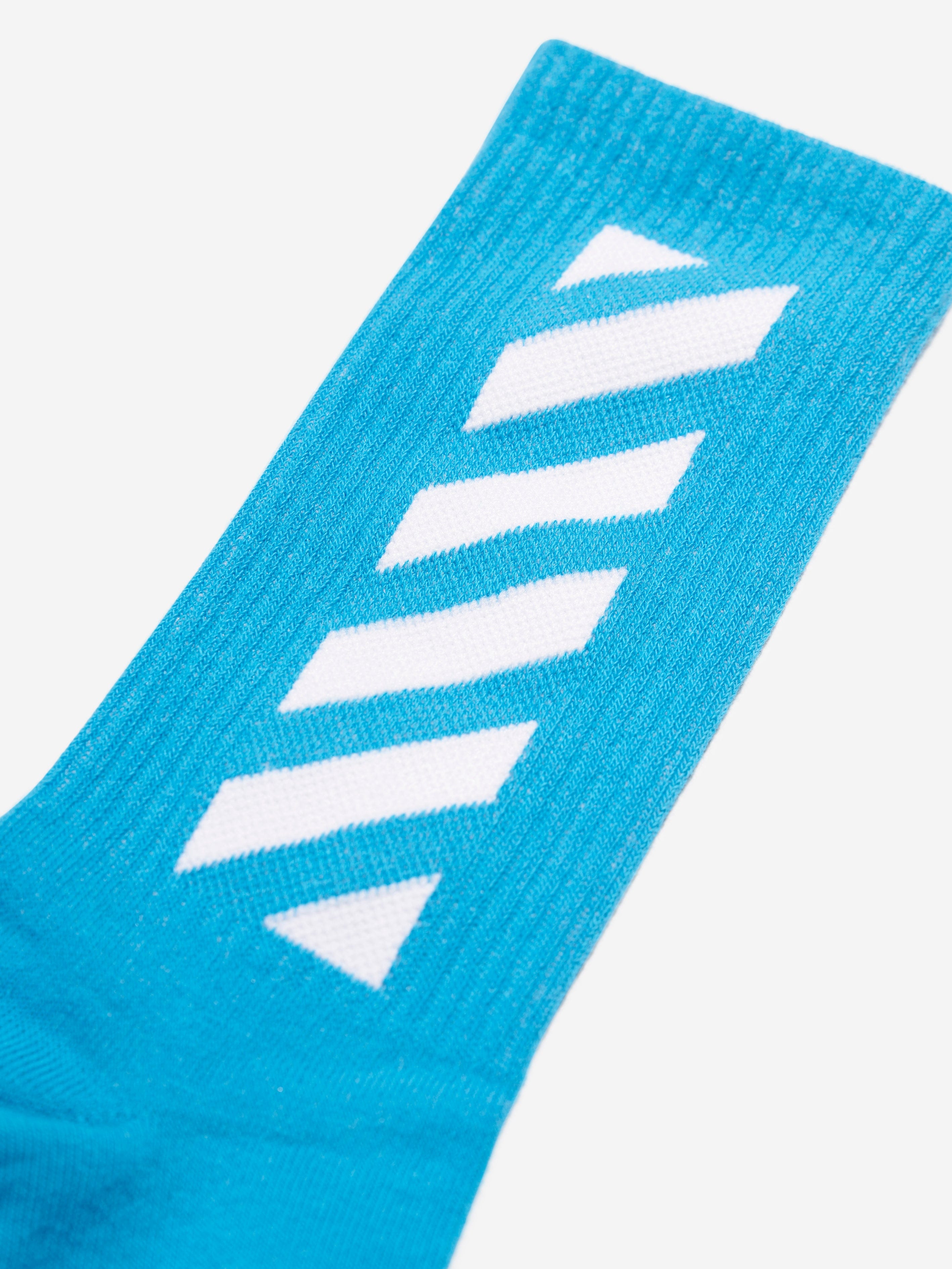 Off-White Boys Logo Diagonal Socks in Blue