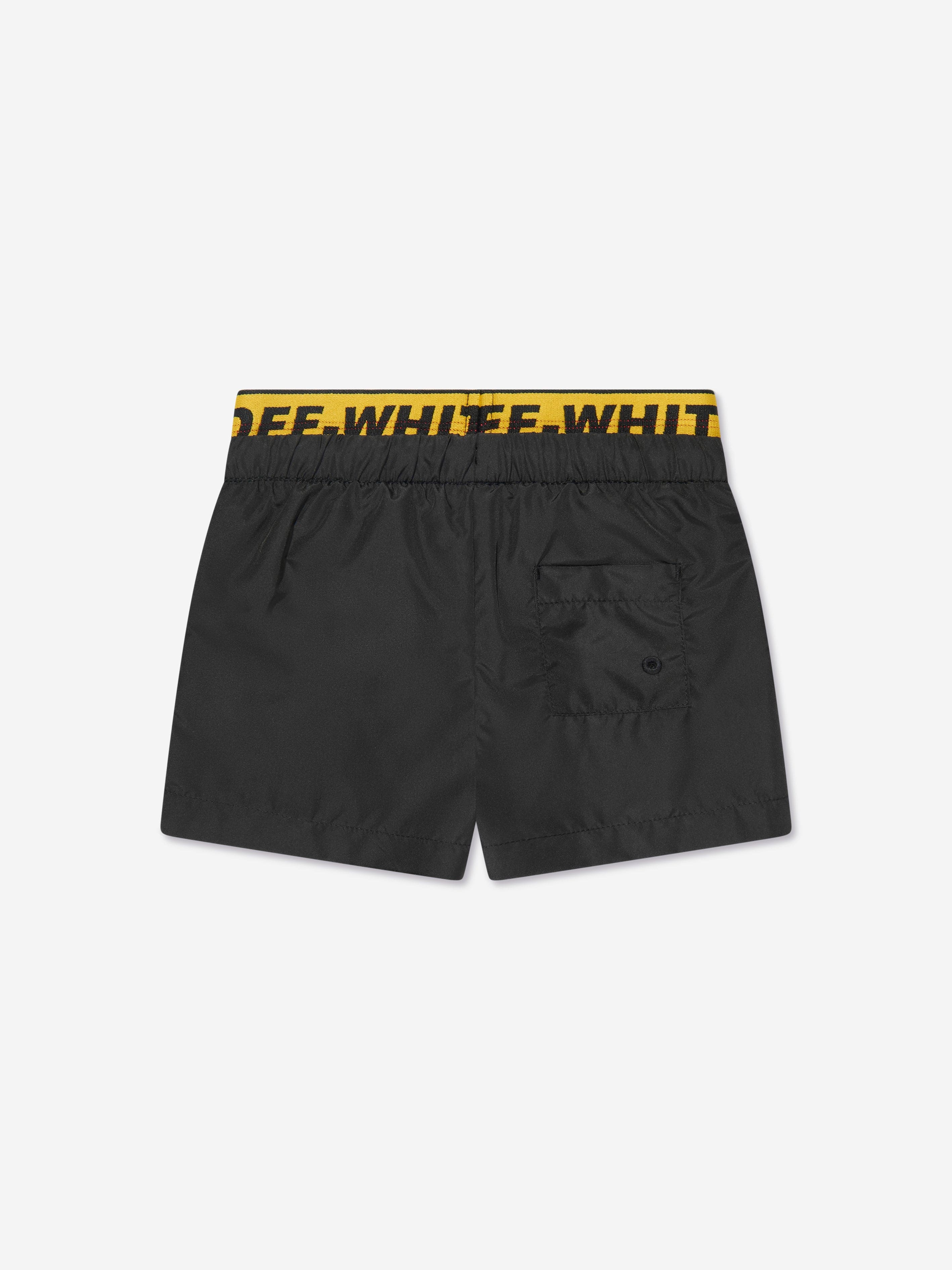 Off-White Baby Boys Logo Industrial Swim Shorts in Black