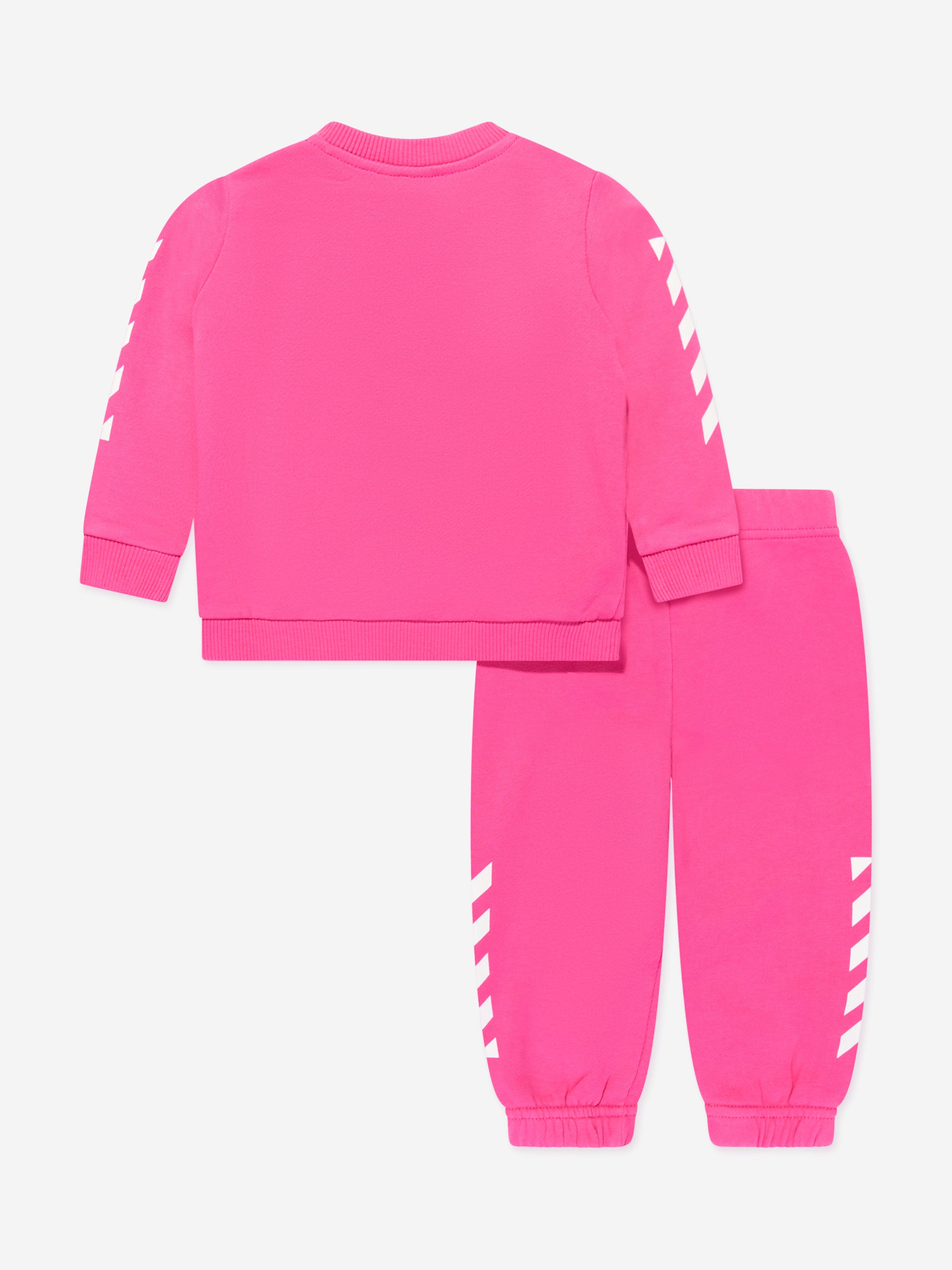 Off-White Baby Girls Helvetica Tracksuit in Pink