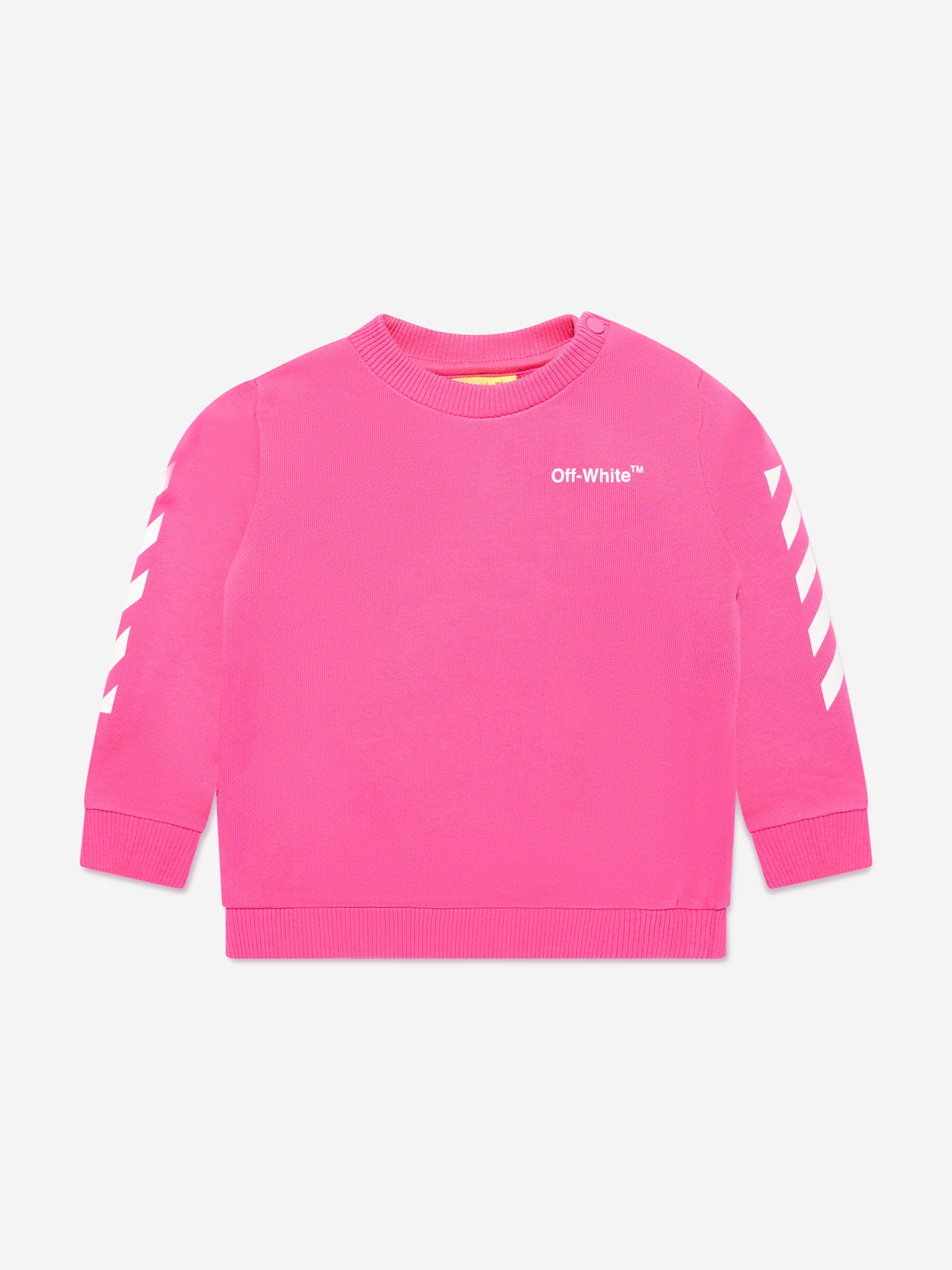 Off-White Baby Girls Helvetica Tracksuit in Pink