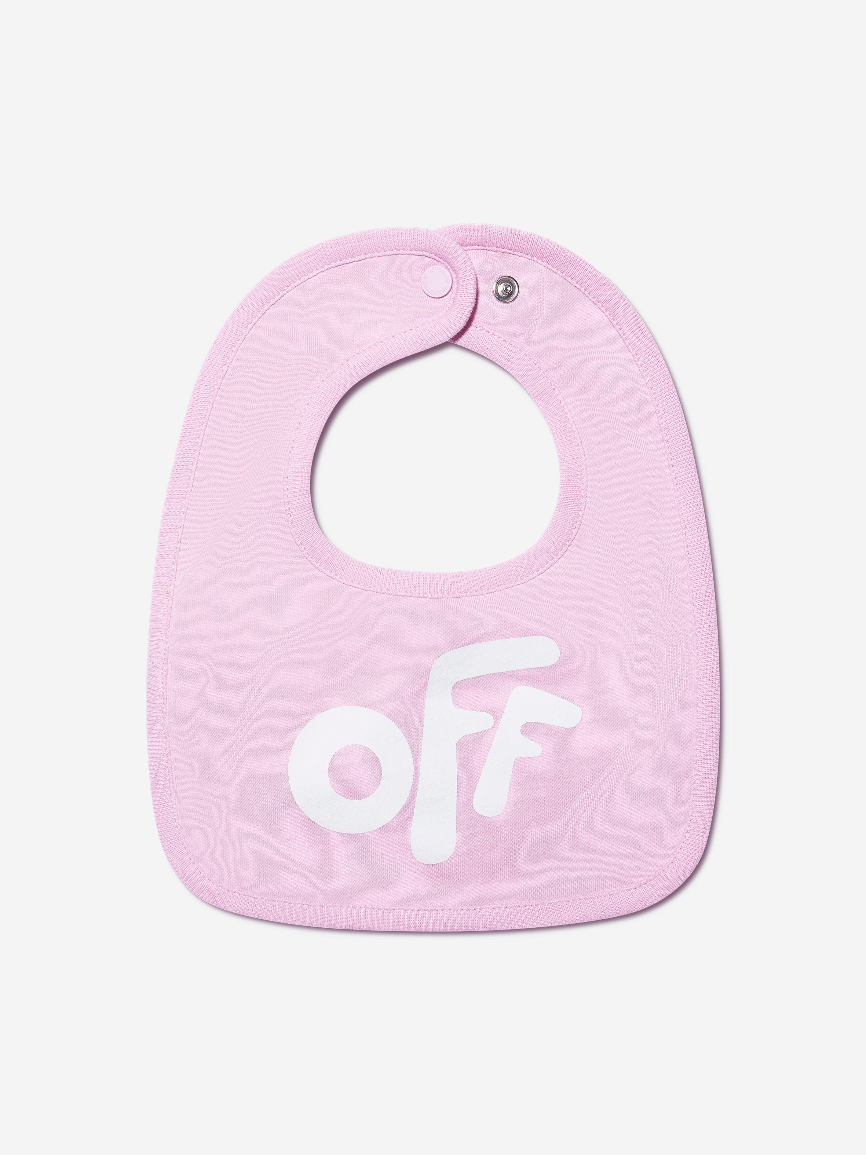 Off-White Baby Girls Bodysuit And Bib Set in Pink