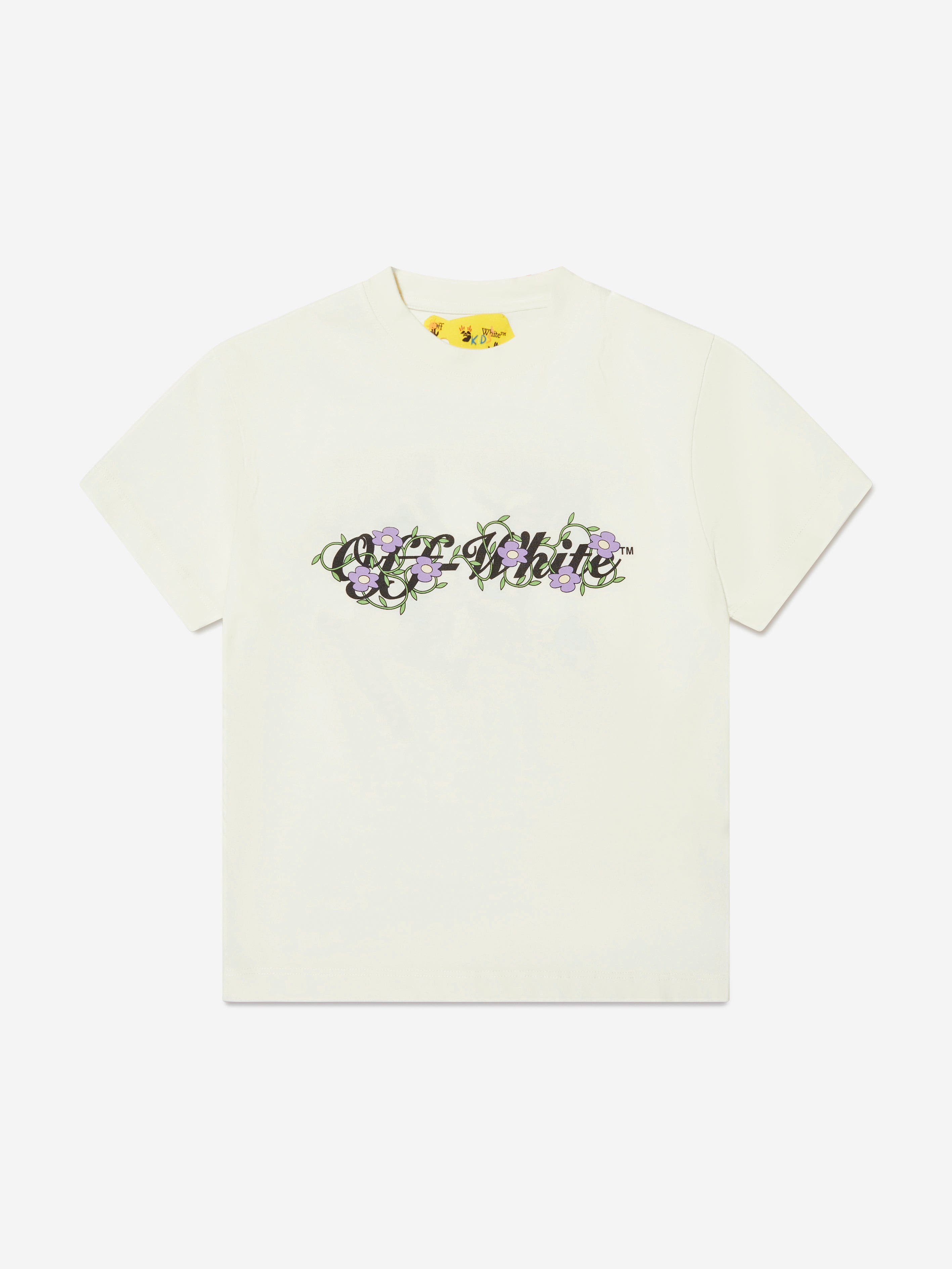 Off-White Girls Off Flowers T-Shirt in White