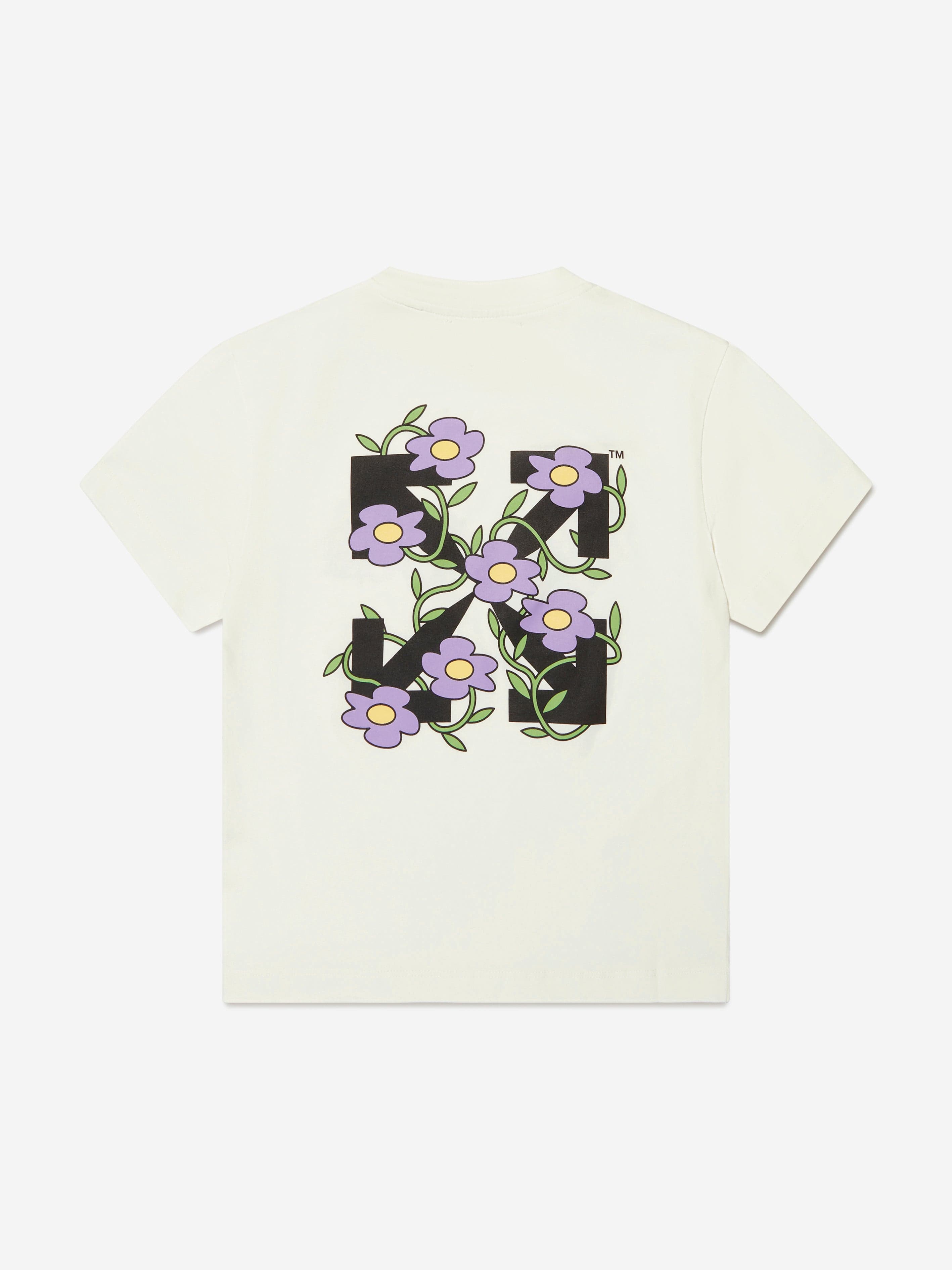 Off-White Girls Off Flowers T-Shirt in White