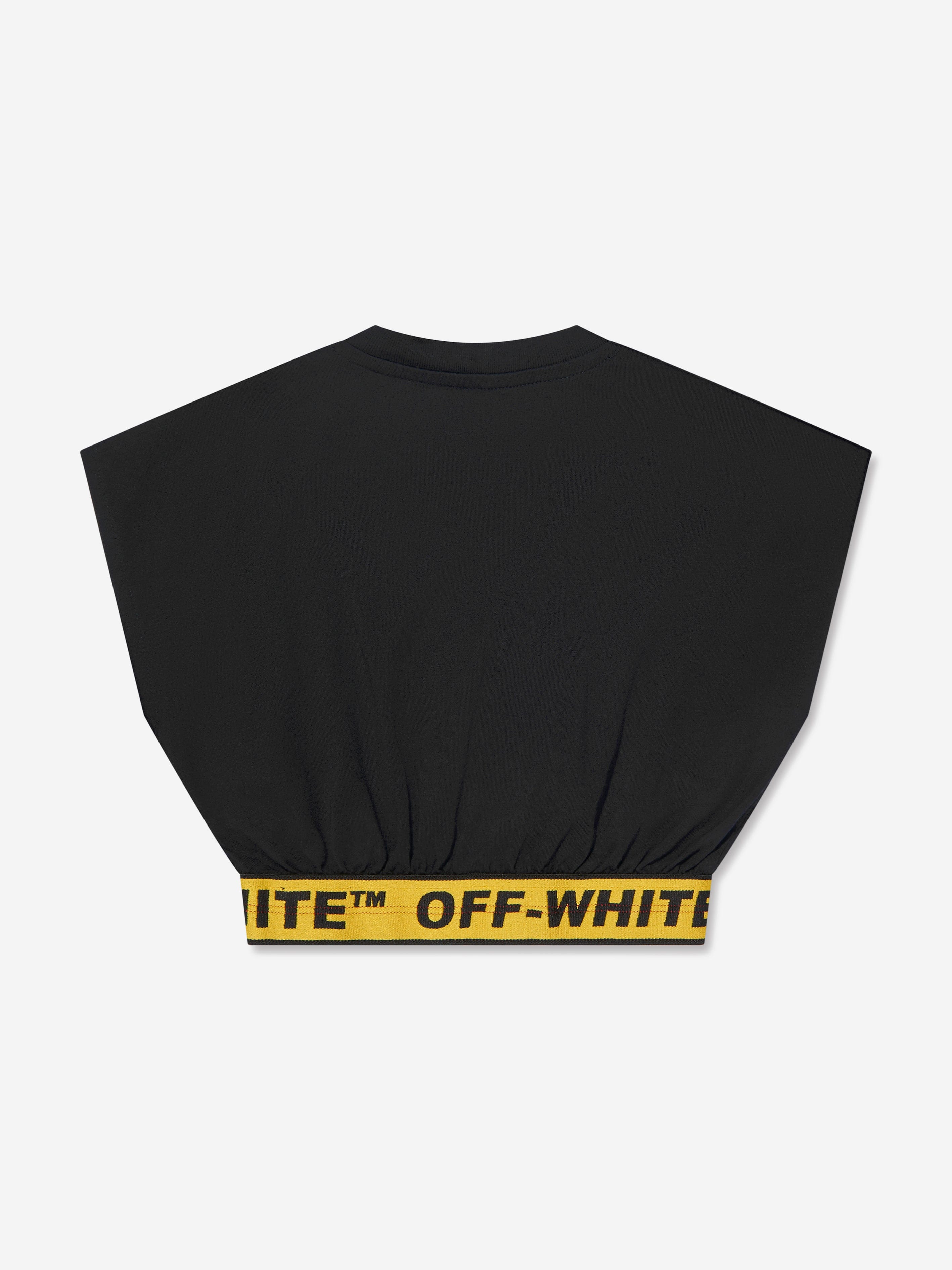 Off-White Girls Logo Industrial Cropped T-Shirt in Black