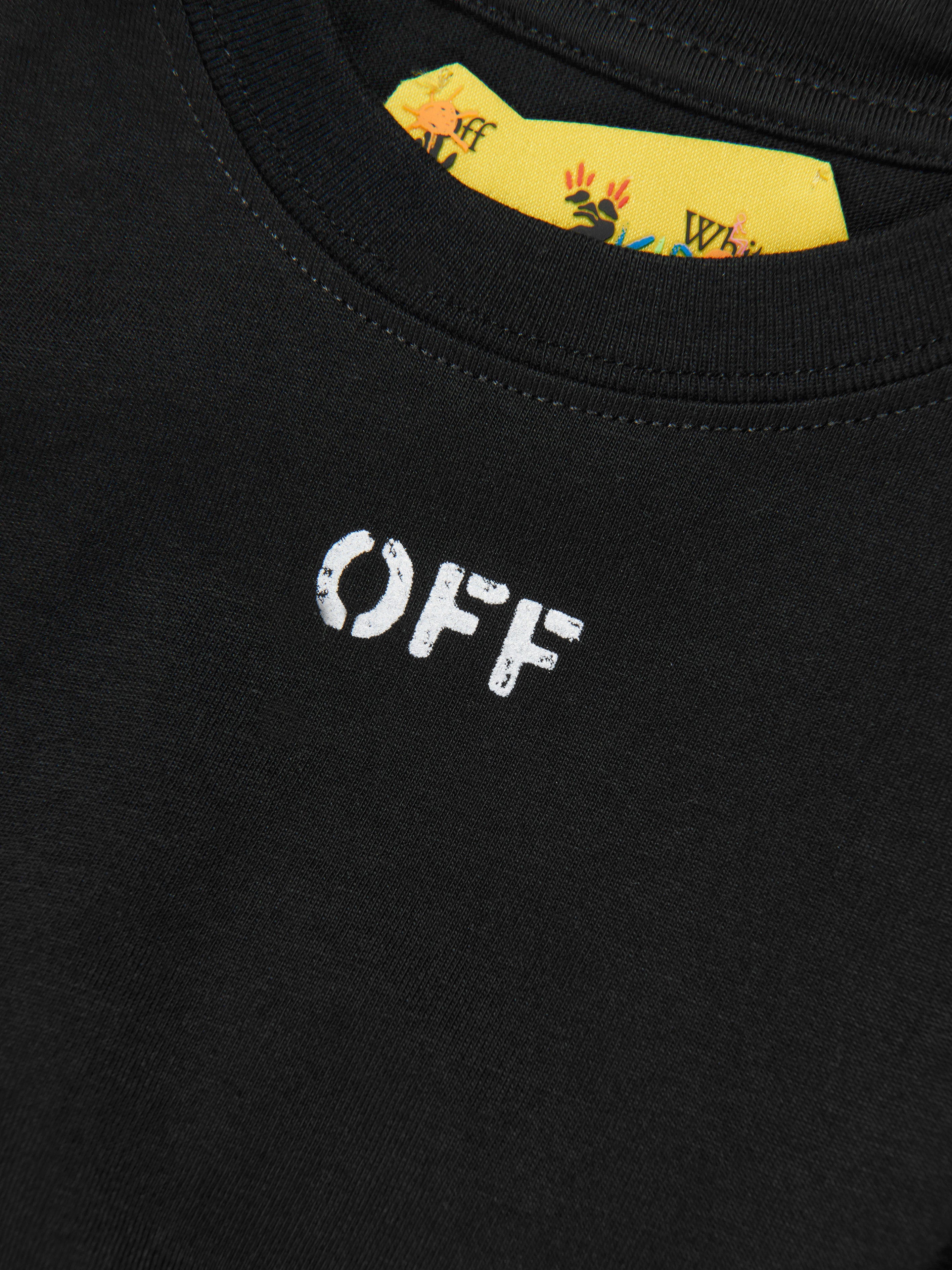 Off-White Girls Logo Industrial Cropped T-Shirt in Black