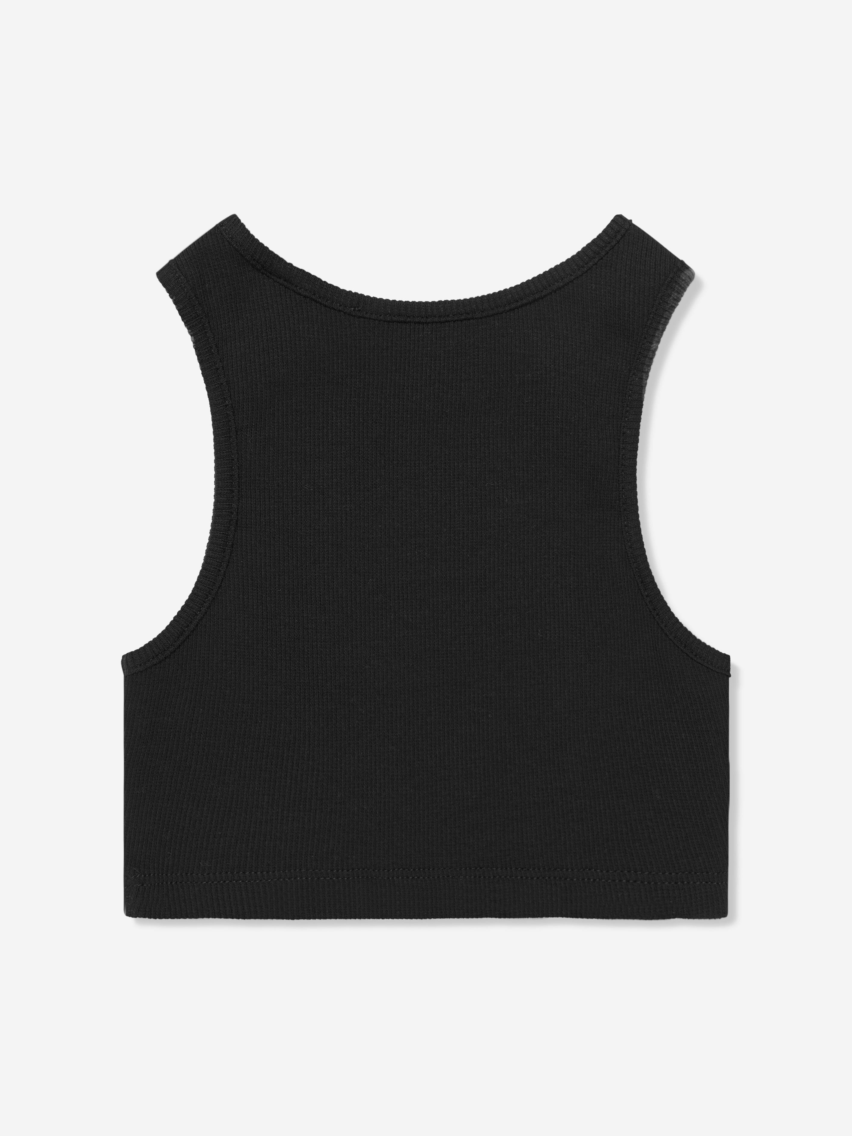 Off-White Girls Off Stamp Ribbed Rowing Top in Black