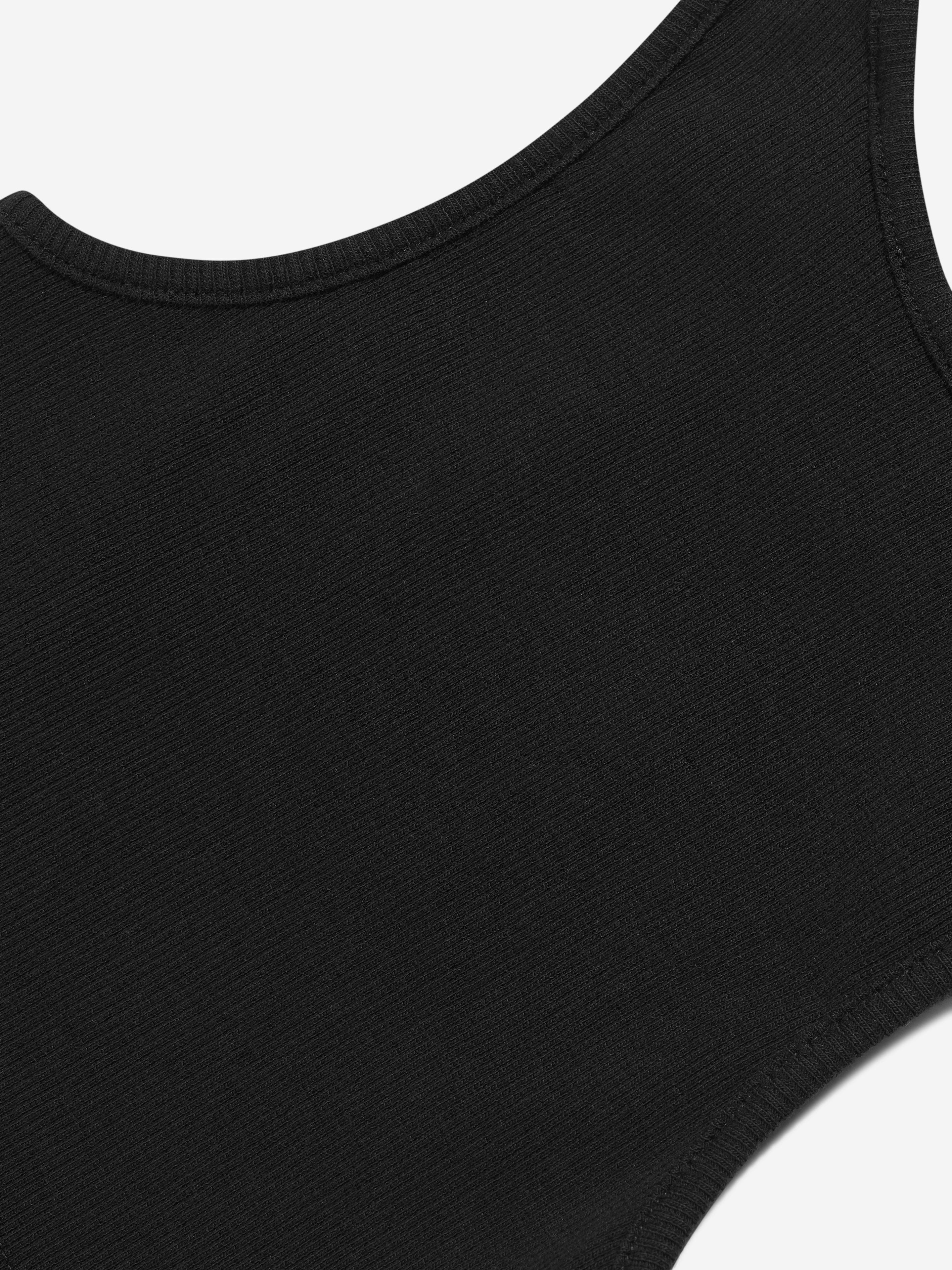 Off-White Girls Off Stamp Ribbed Rowing Top in Black