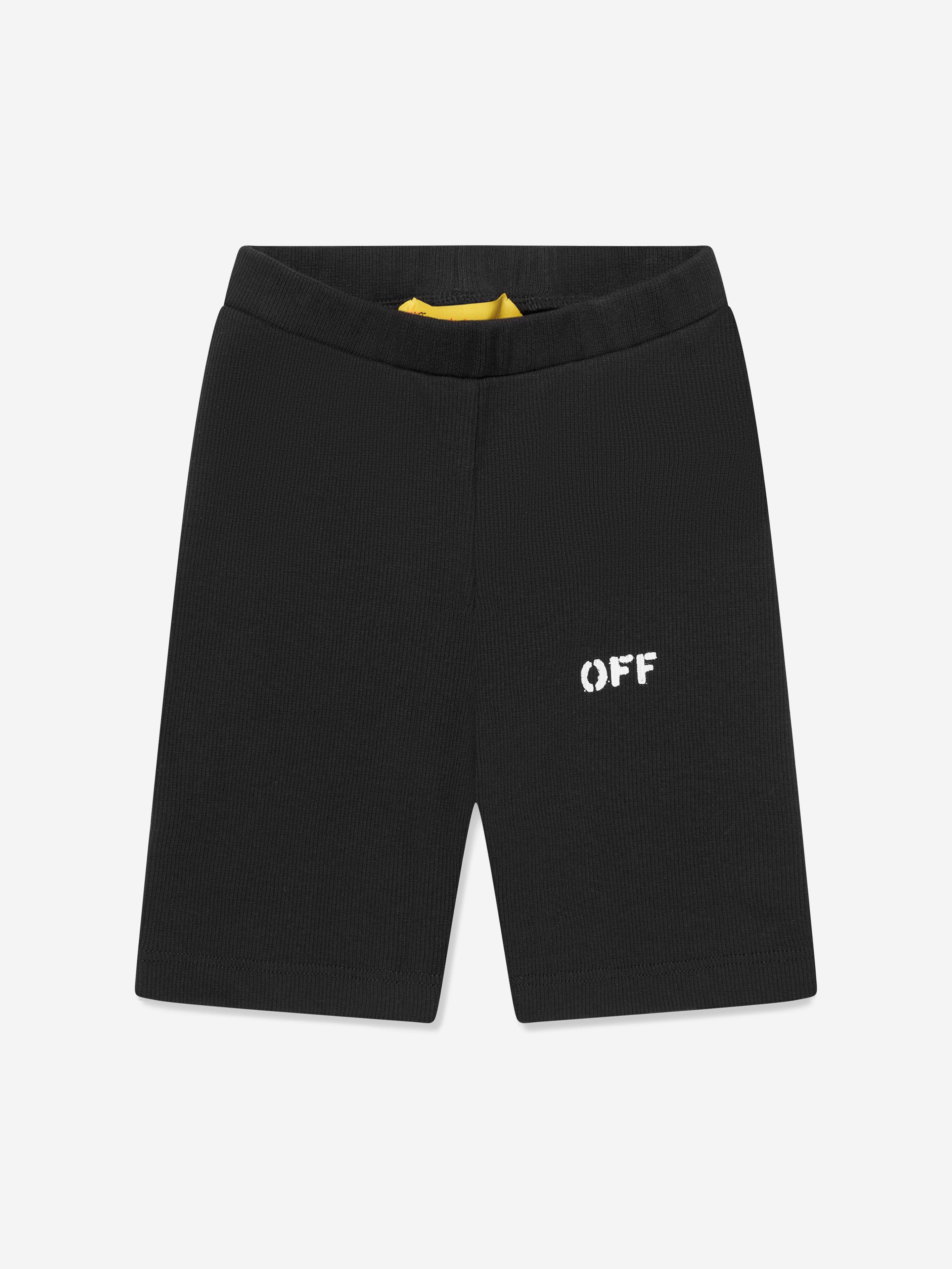 Off-White Girls Off Stamp Shorts in Black