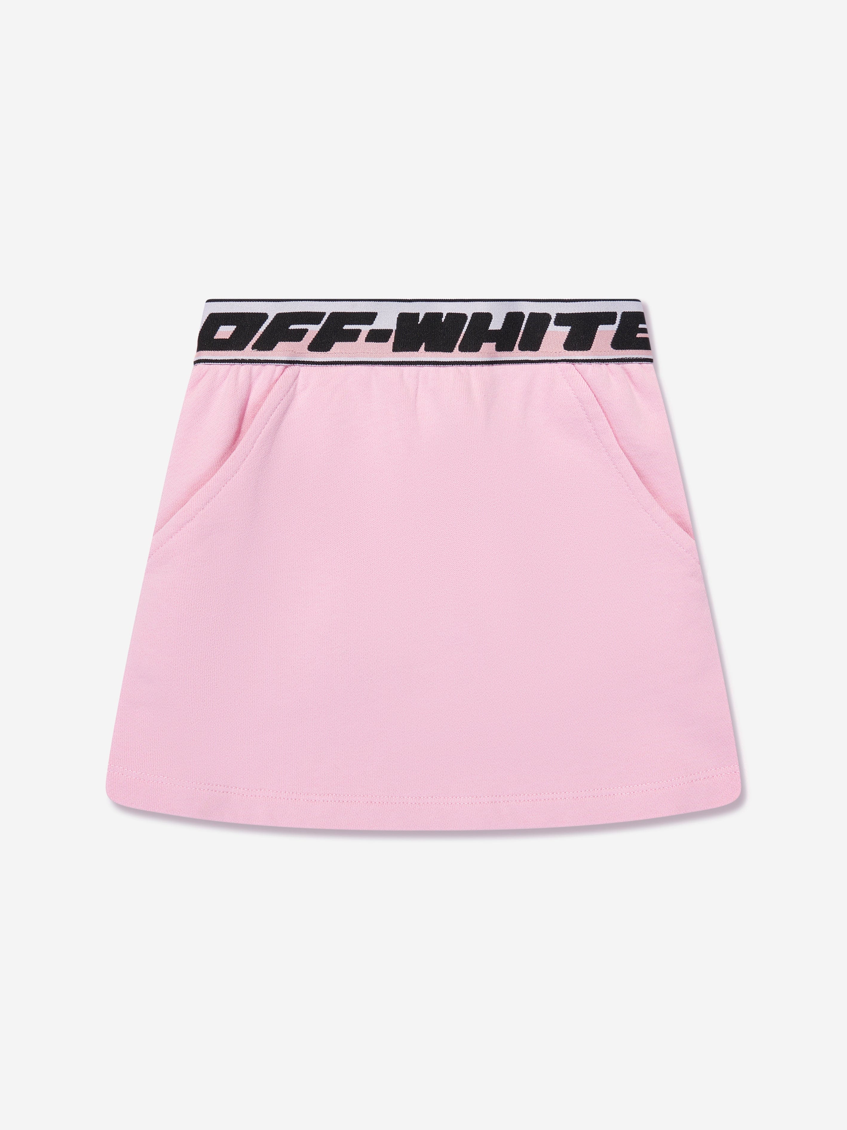 Off-White Girls Logo Industrial Sweat Skirt in Pink